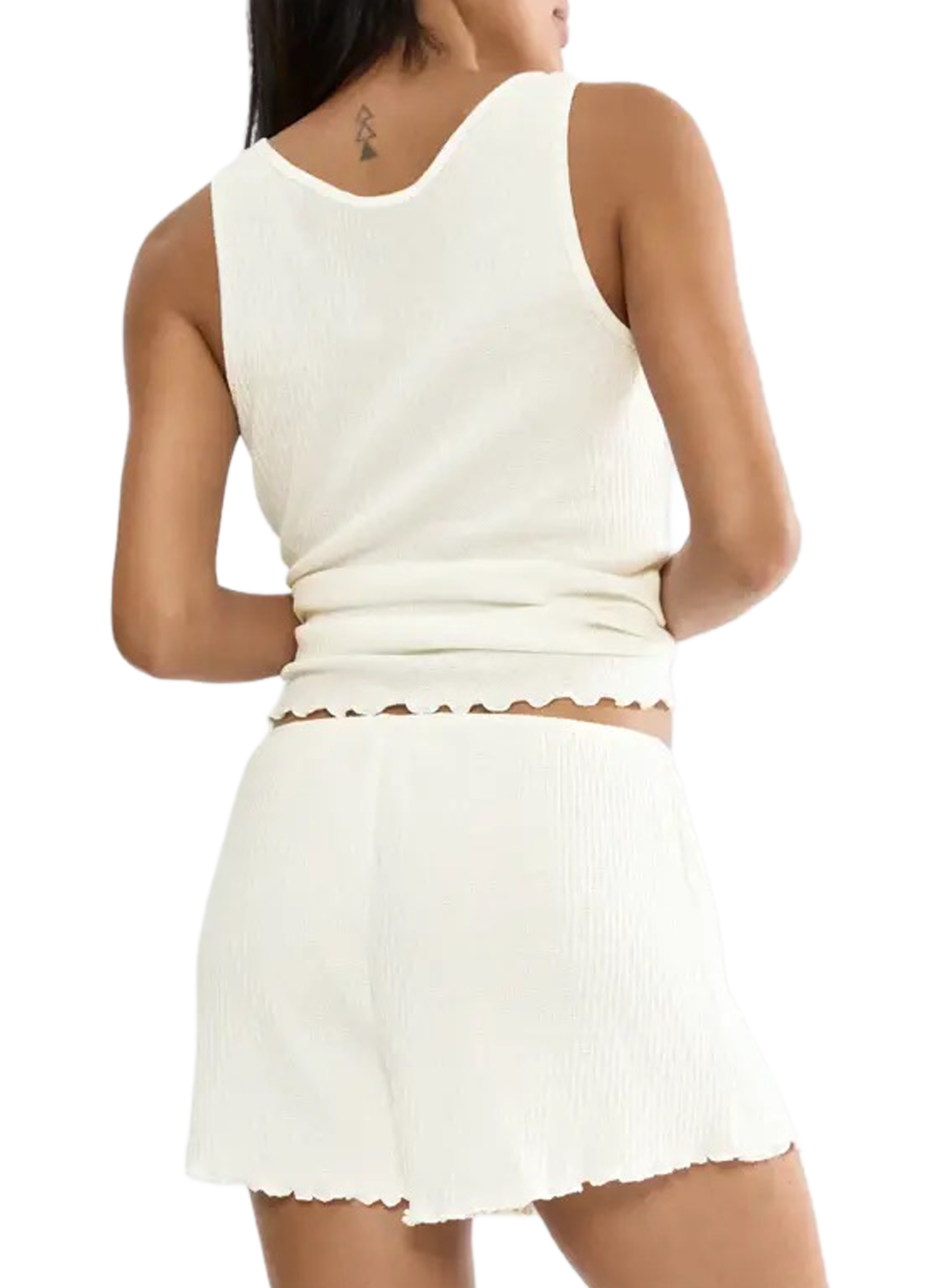 Mini short de pyjama côtelé Mix&Match en coton mélangé TRIUMPH Blanc