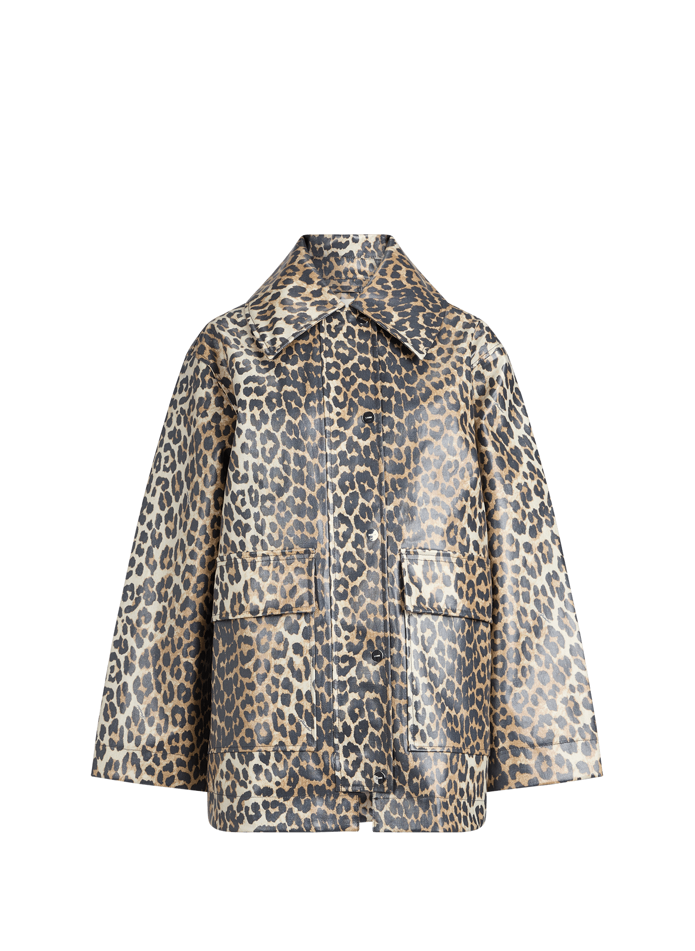 Veste imperméable à imprimé léopard GANNI Multicolore