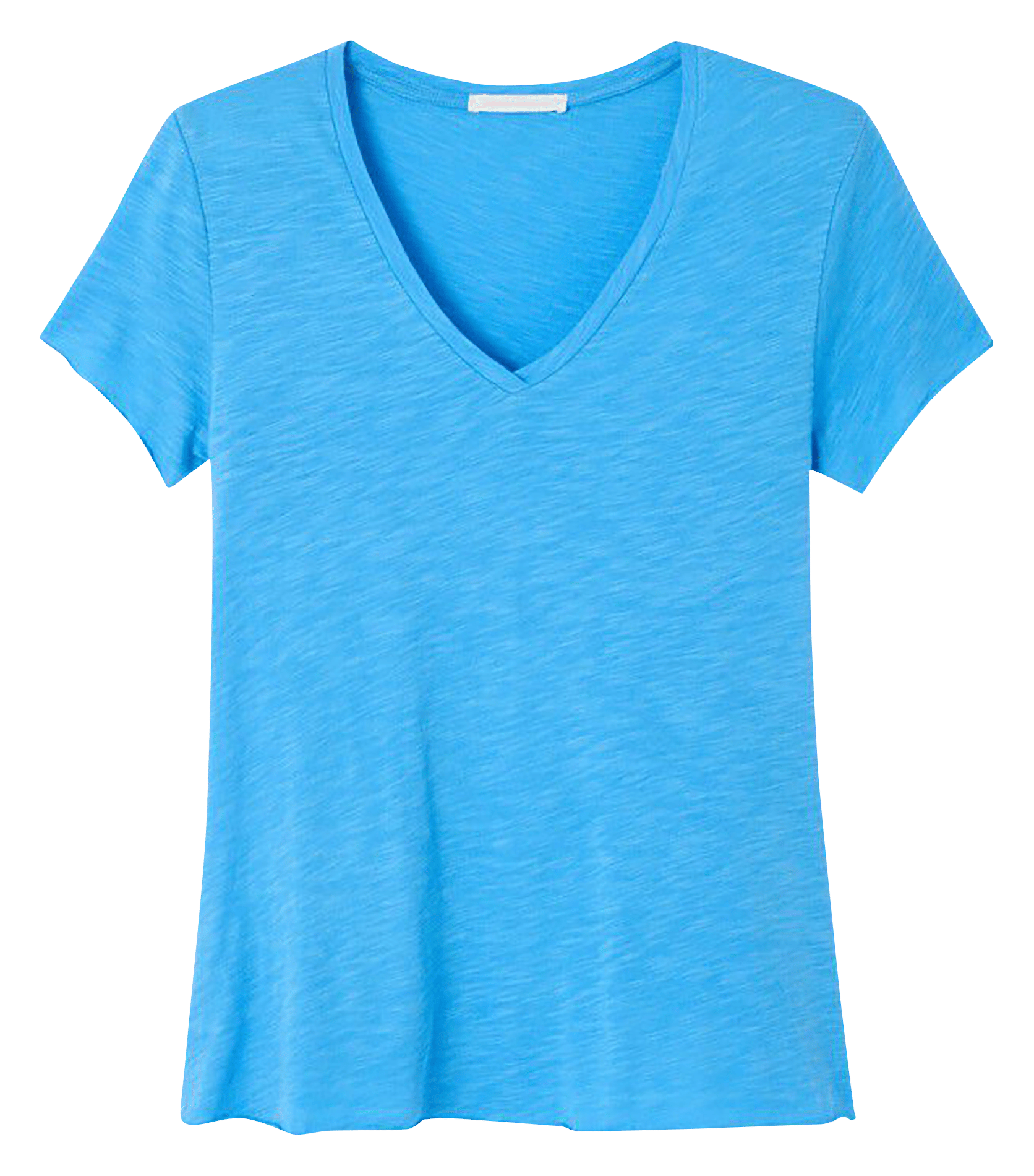 Tee-shirt droit col v en coton mélangé jacksonville AMERICAN VINTAGE Bleu