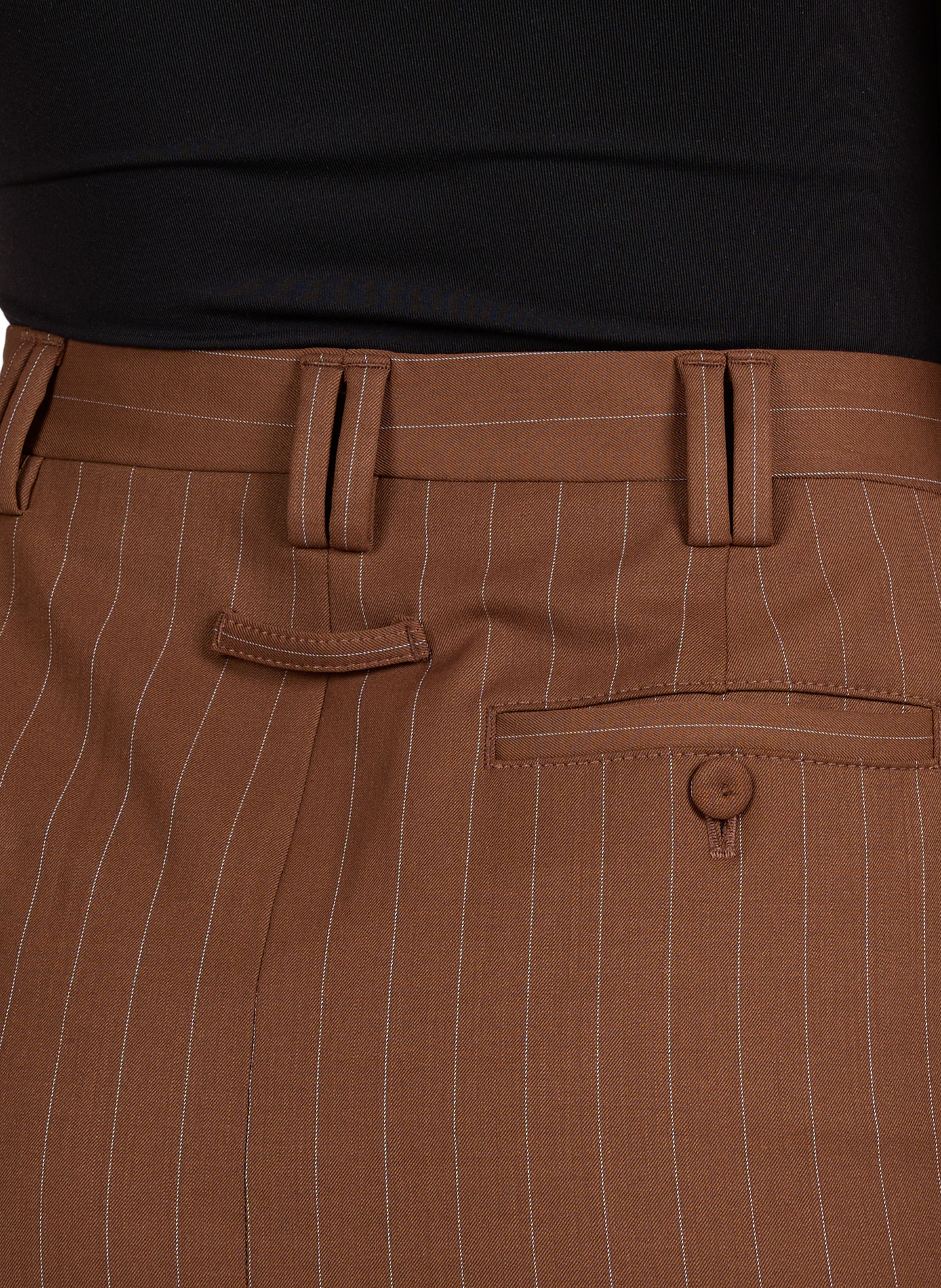 Straight skirts with virgin wool blend stripes JEAN PAUL GAULTIER Brown