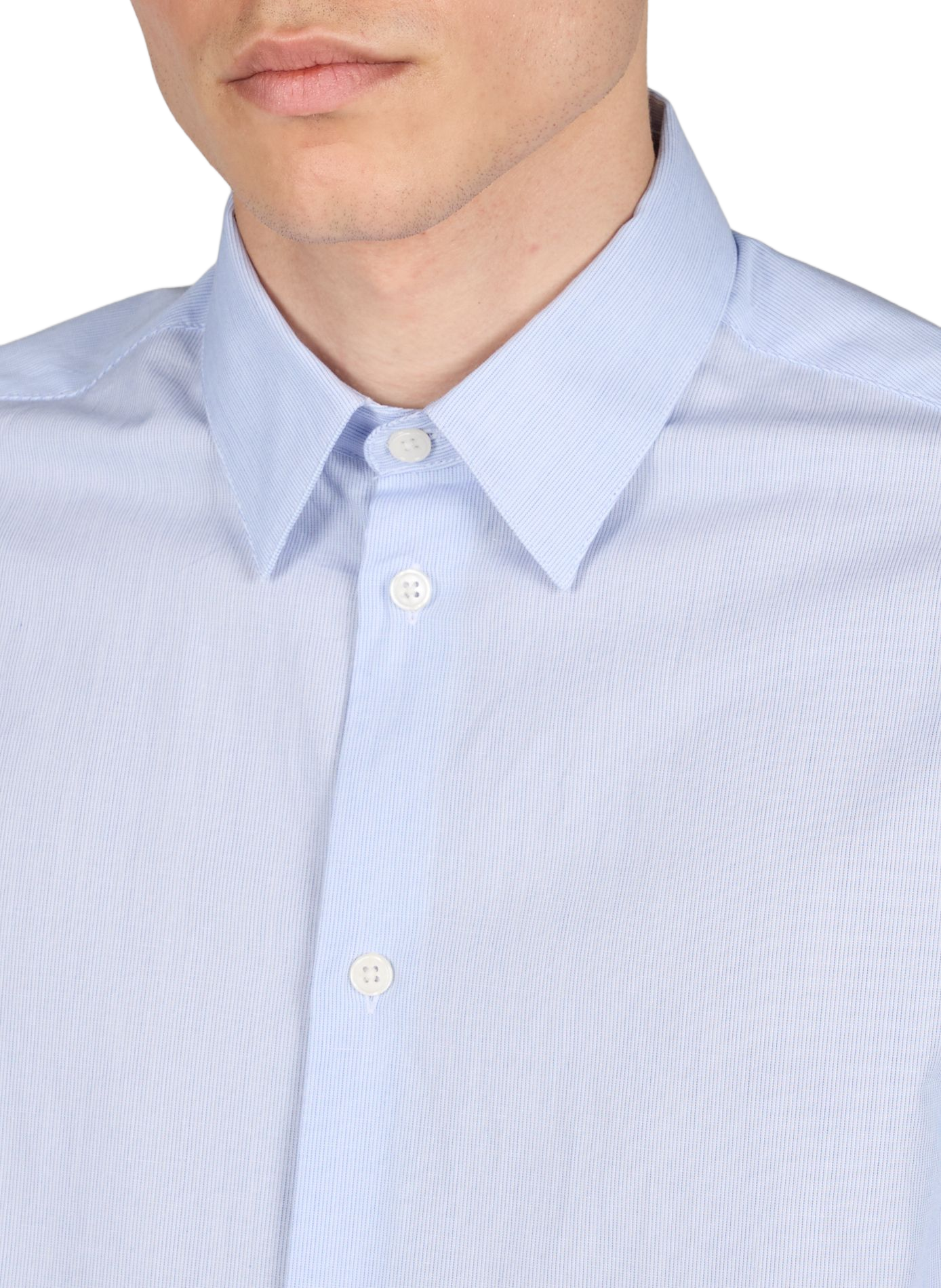 Fitted cotton shirt AU PRINTEMPS PARIS Blue