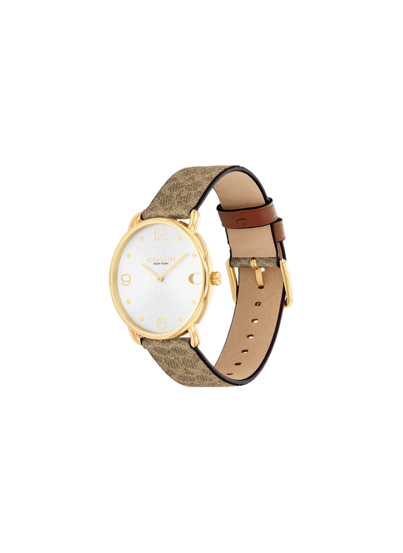 Montre quartz Elliot en cuir COACH MONTRES Marron