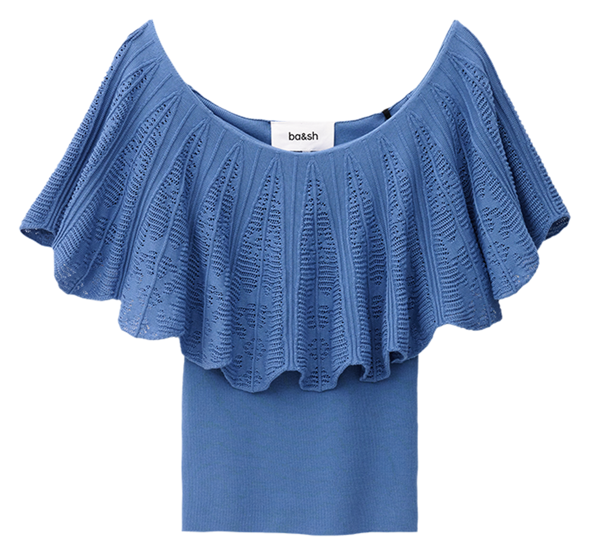 Top bardot en maille ajourée salda BA&SH Bleu