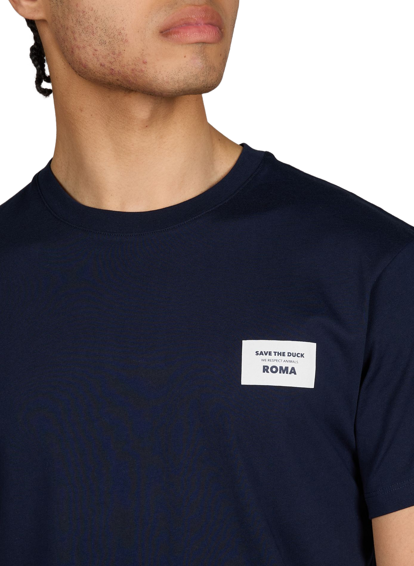 Tee-shirt col rond en coton SAVE THE DUCK Bleu