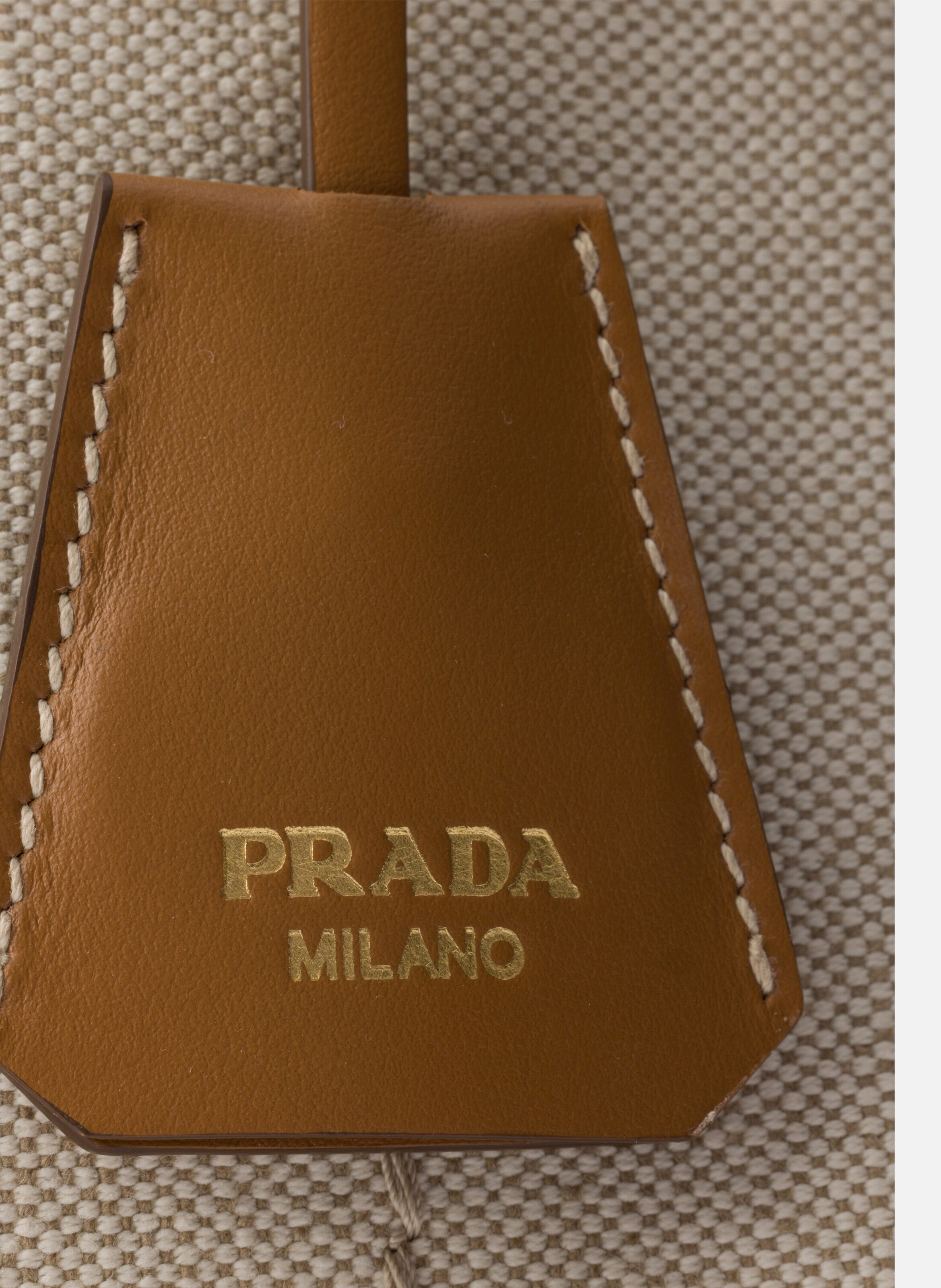 Petit sac prada jardinière en toile de coton PRADA Beige