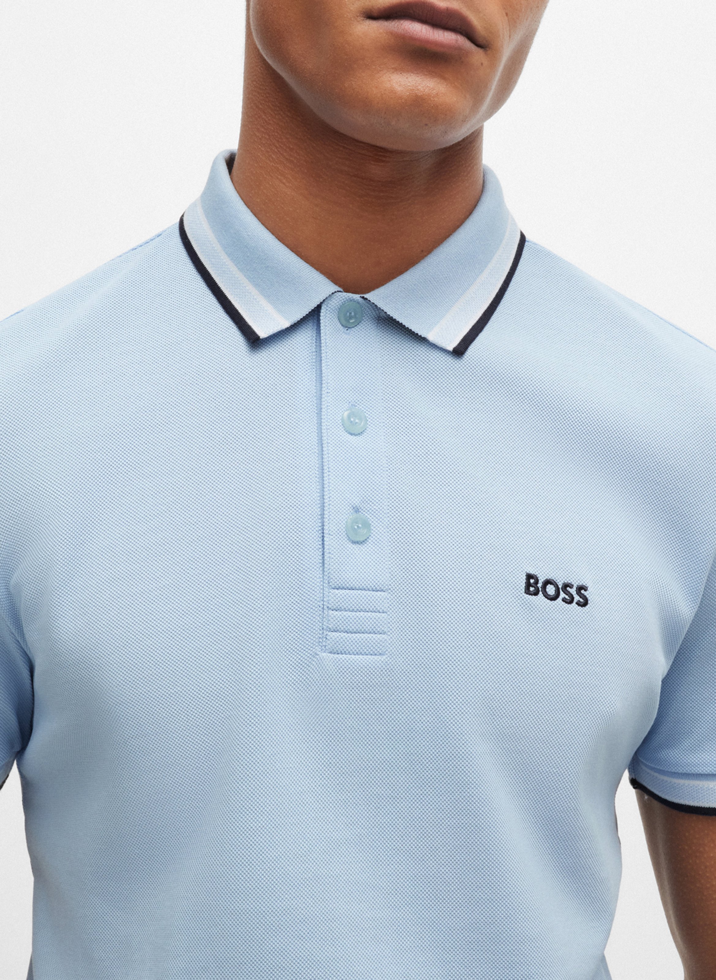 Polo regular fit en coton BOSS Bleu