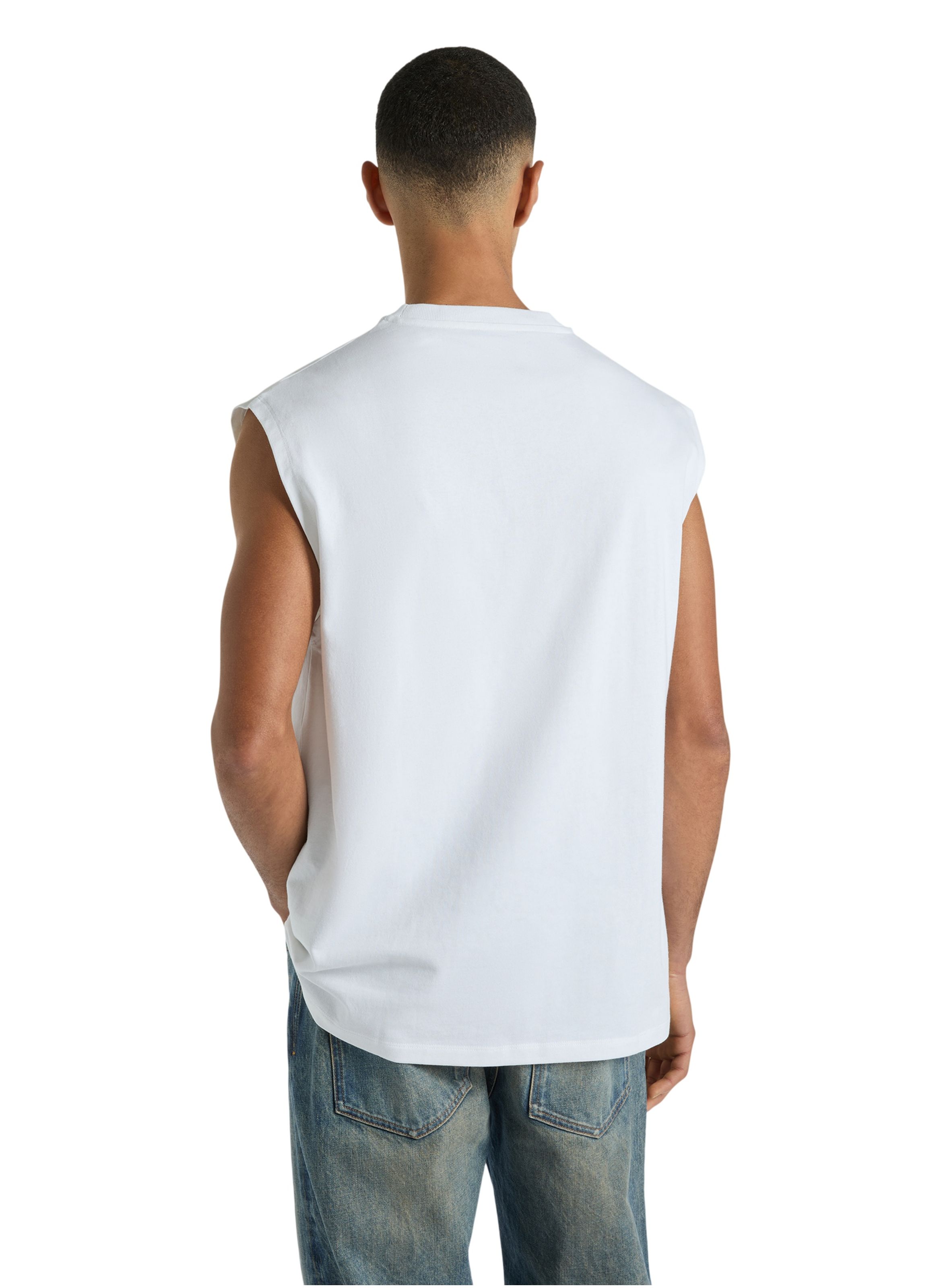 Débardeur balmain quilted floqué BALMAIN Blanc