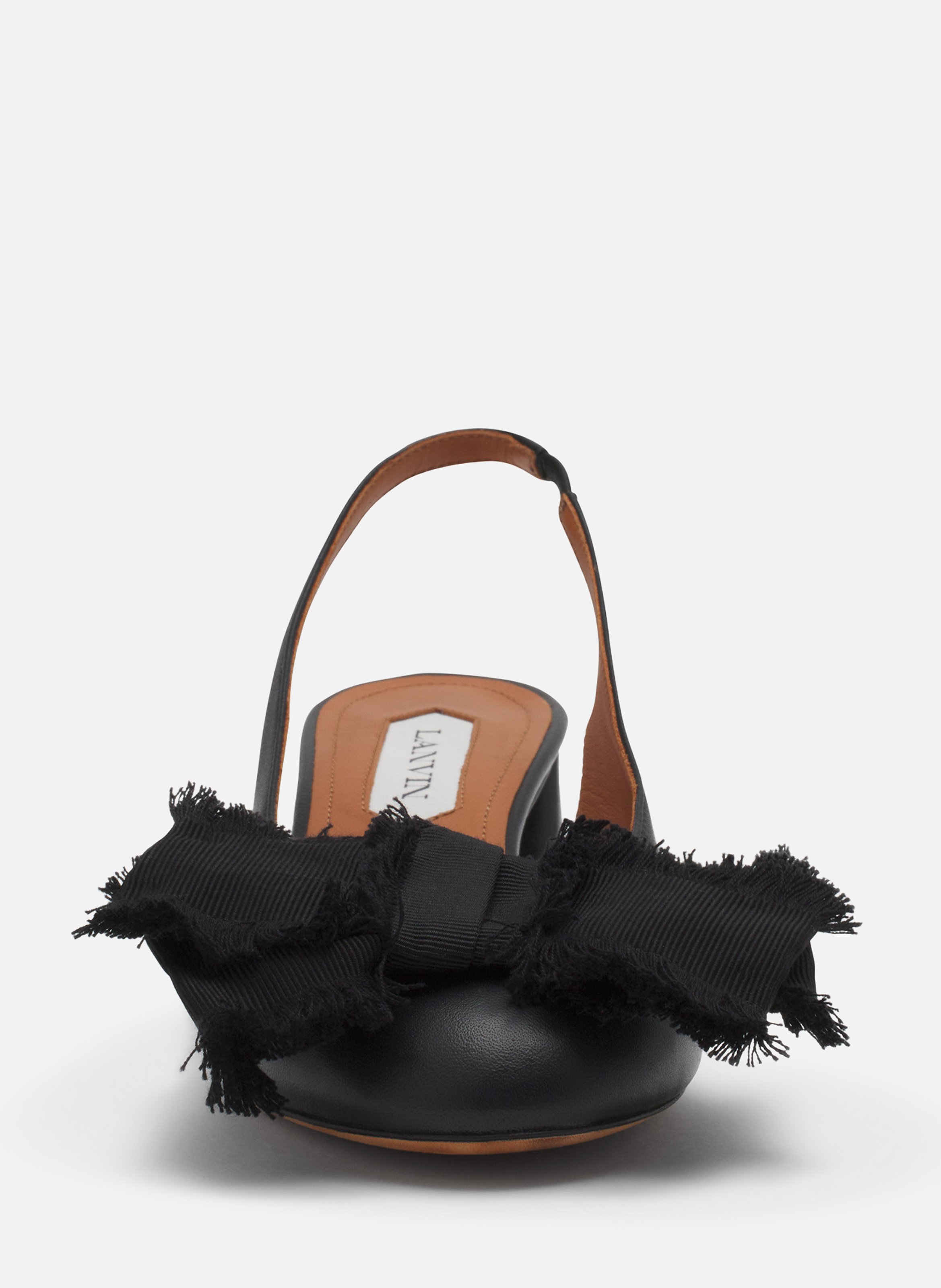 Slingback à talons ballerine en cuir LANVIN Noir