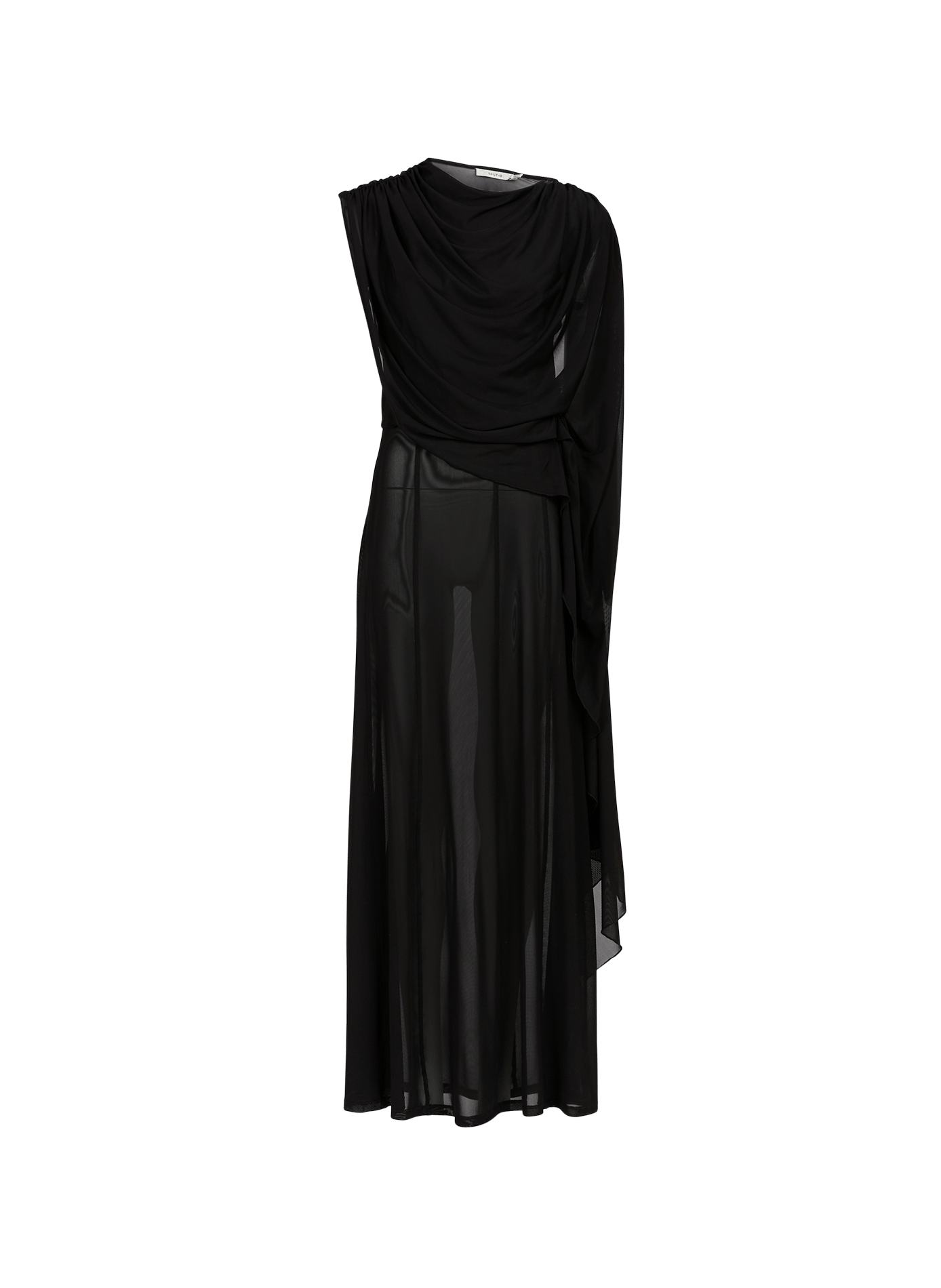 Asymmetrical draped overlay dress GESTUZ Black
