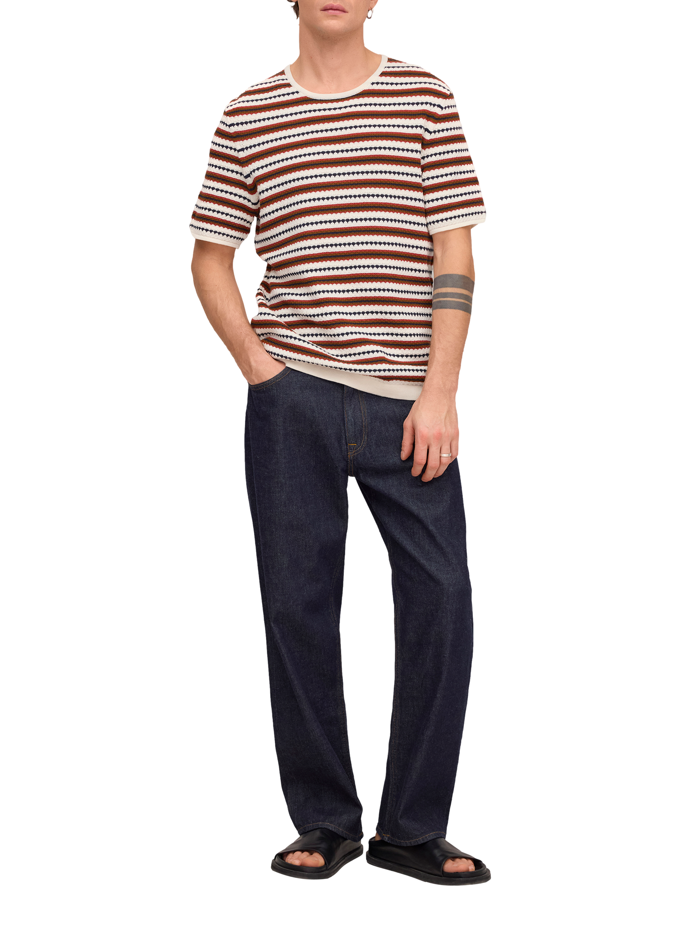 Striped cotton knit T-shirt NN.07 Multicolour
