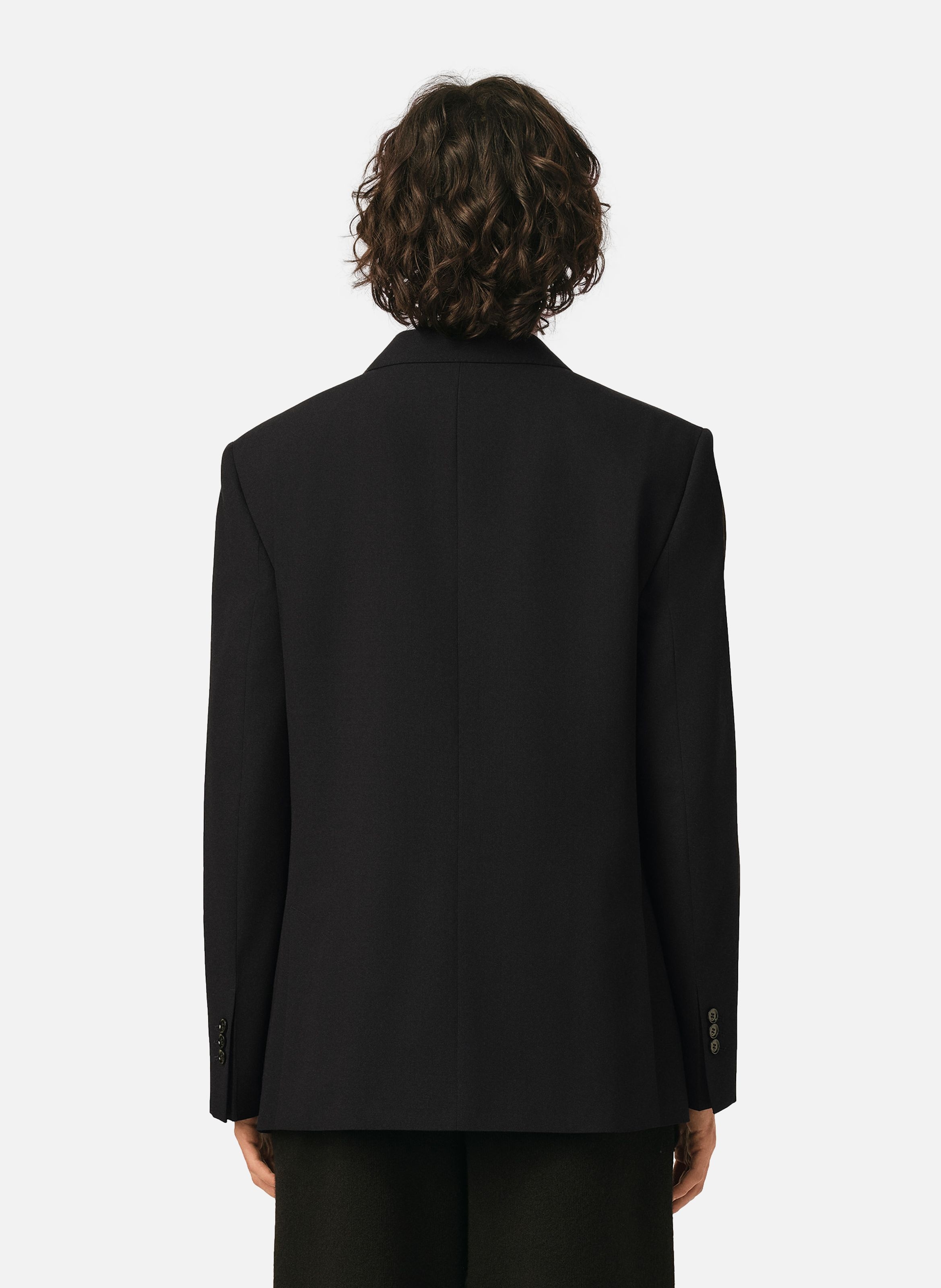 Veste droite simple boutonnage en laine AMI PARIS Noir