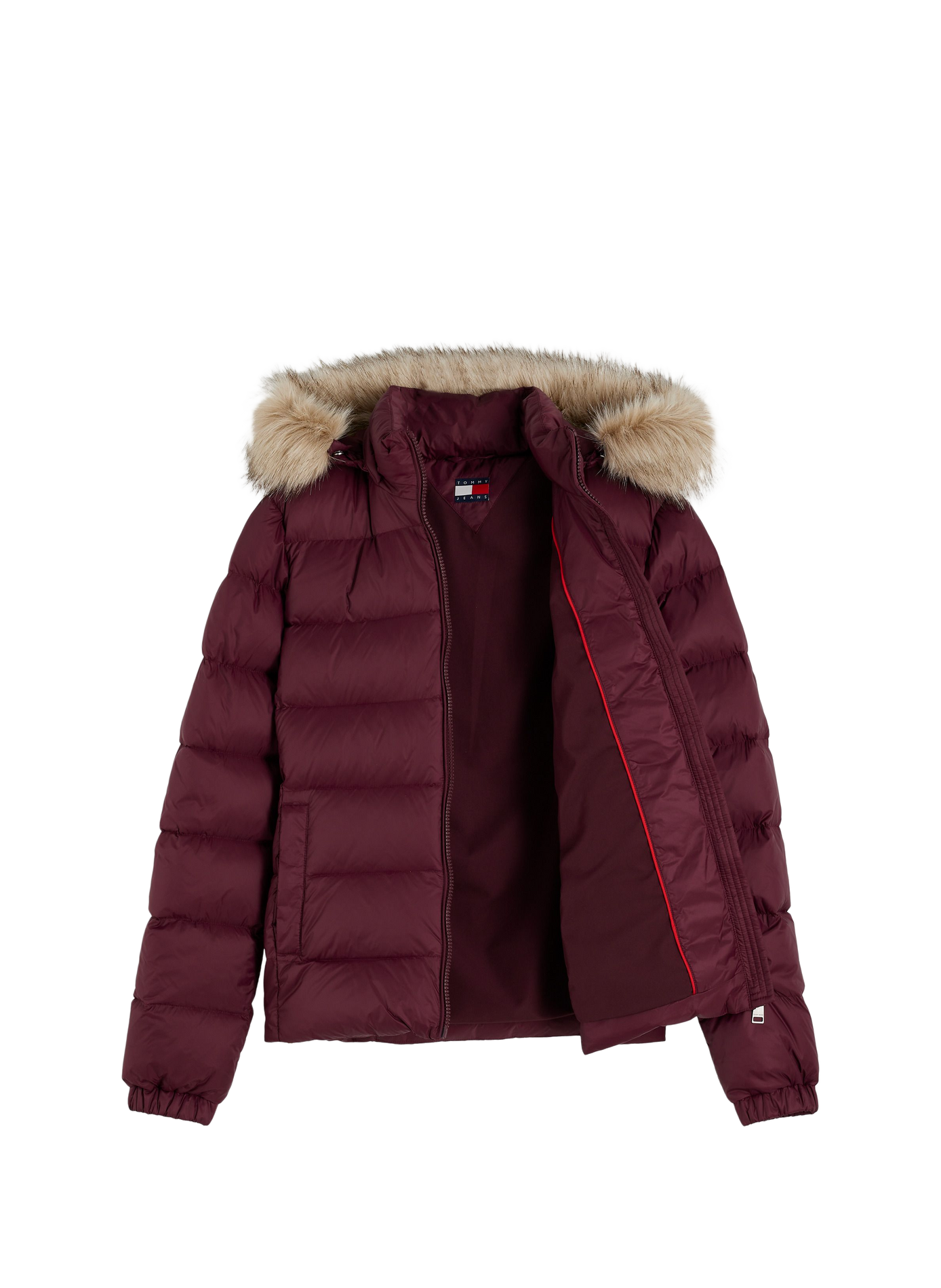 Daunenjacke mit Kapuze | Rot TOMMY HILFIGER Damen