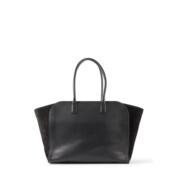 Sac cabas à empiècement daim en cuir grainé Sac cabas à empiècement daim en cuir grainé