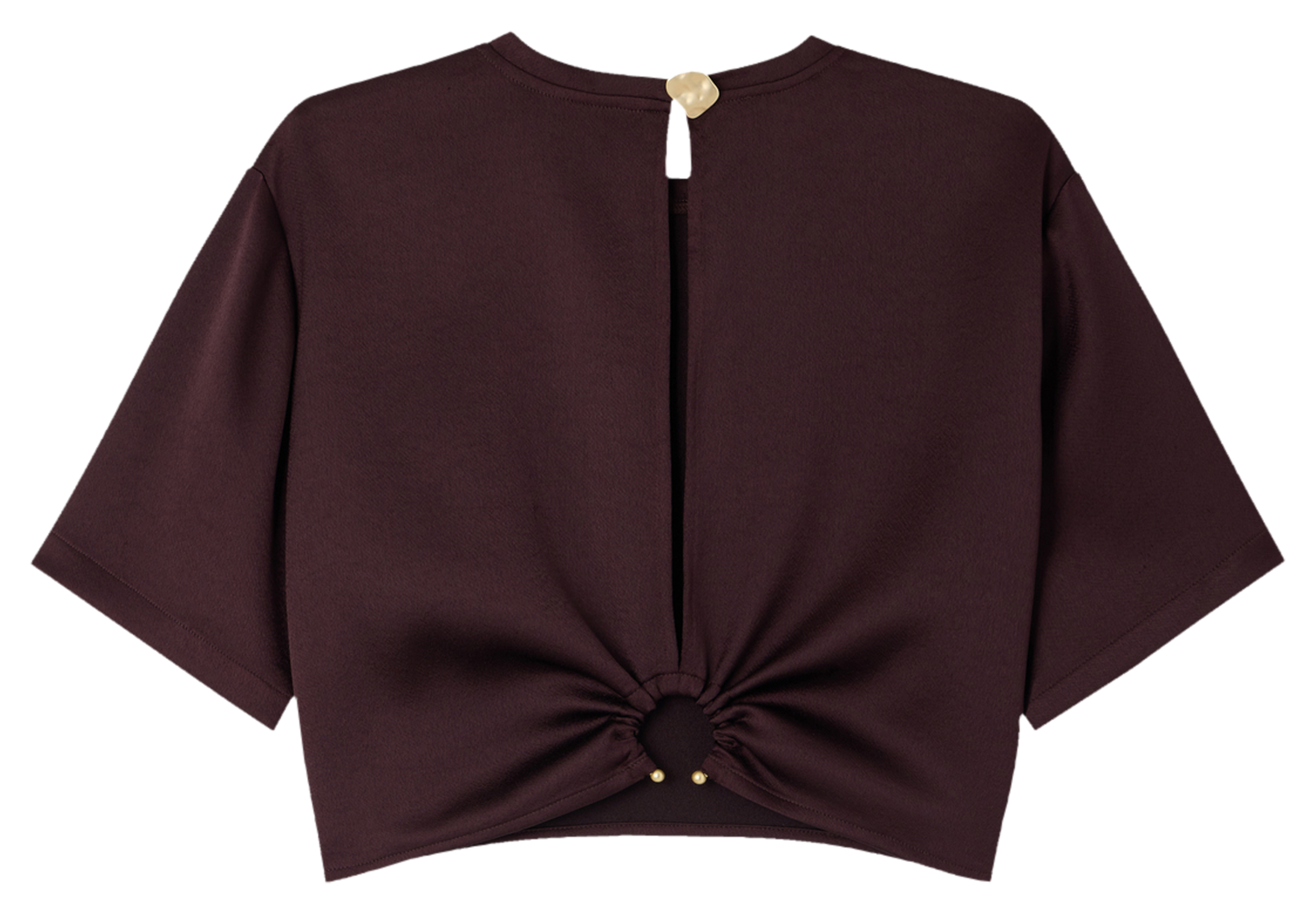 Top droit col rond mocambo SESSUN Marron