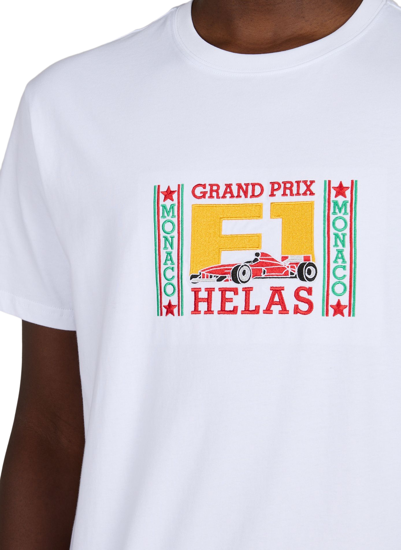 Embroidered straight t-shirt HELAS CAPS White