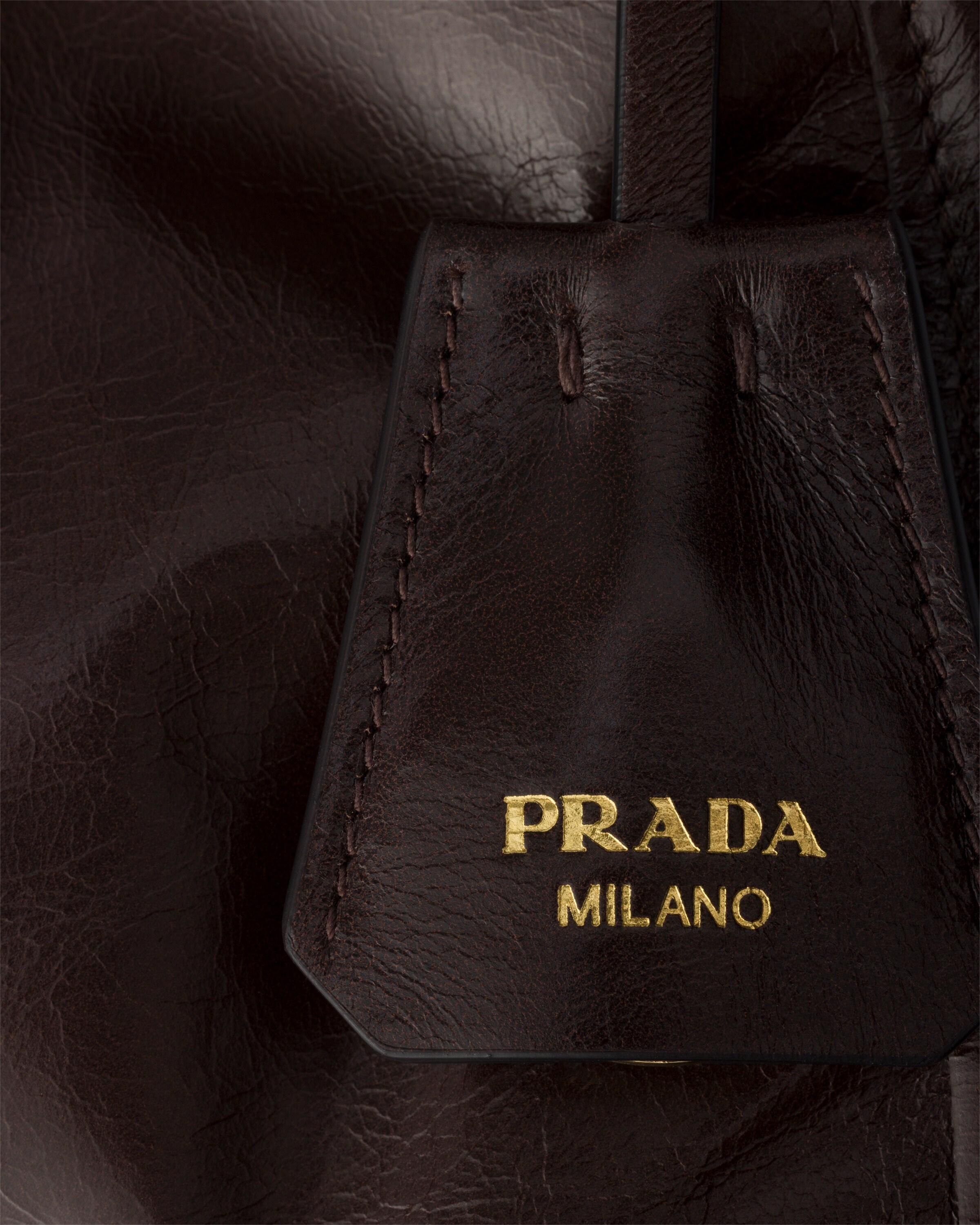 Mini sac porté épaule prada bonnie en cuir PRADA Marron