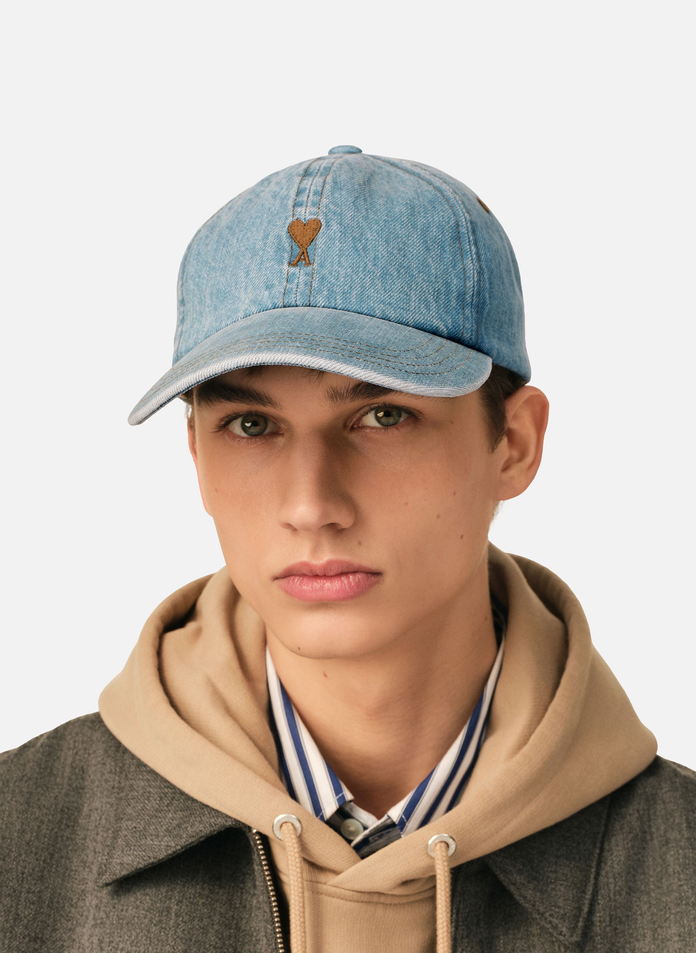 Casquette denim unisexe en coton ami de coeur AMI PARIS Bleu