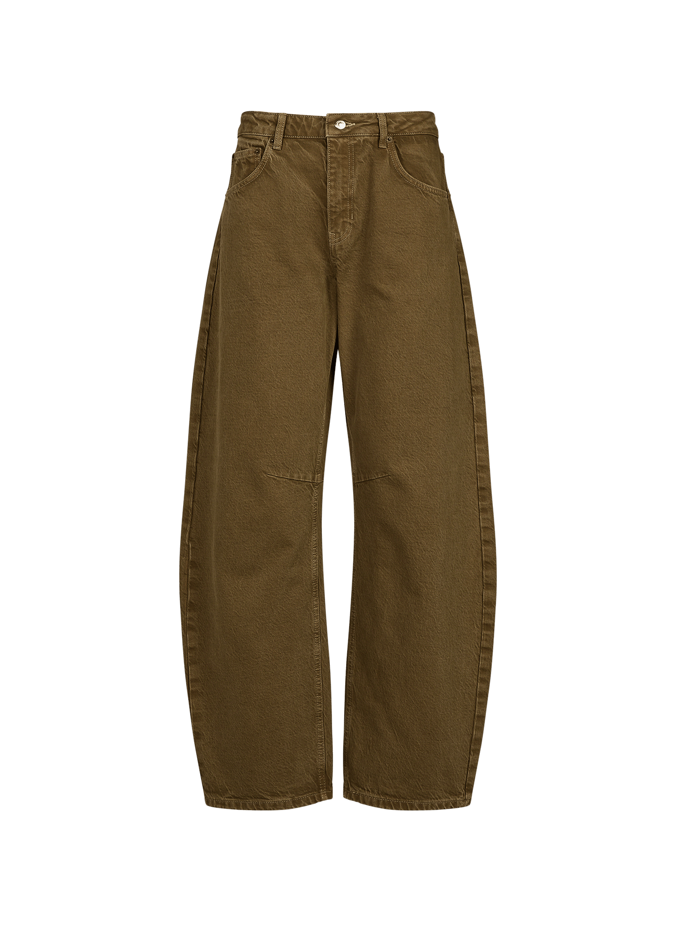 Jeans large Barrel en coton TOPSHOP Vert