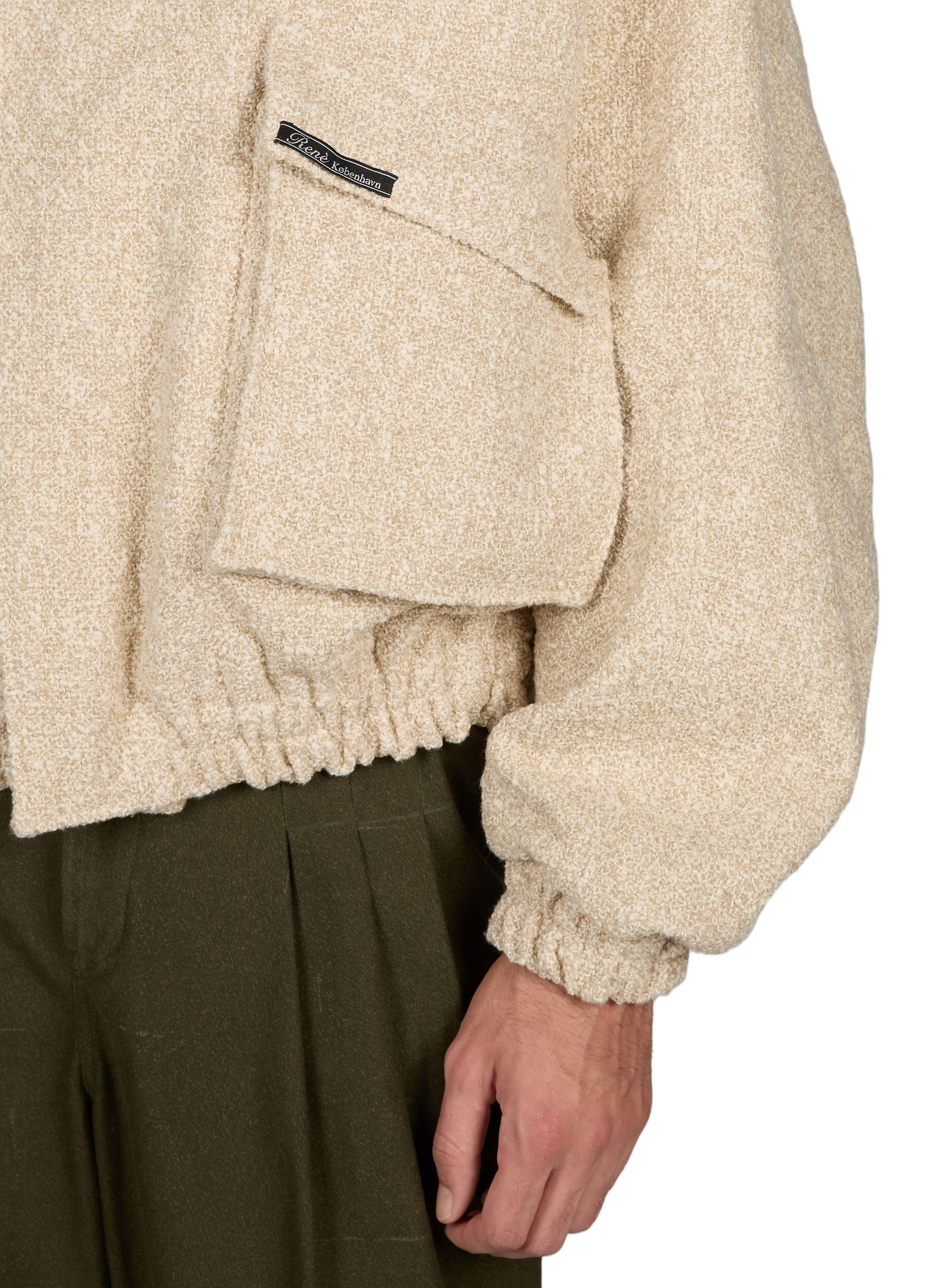 Oversized cotton-blend jacket RENÈ Beige