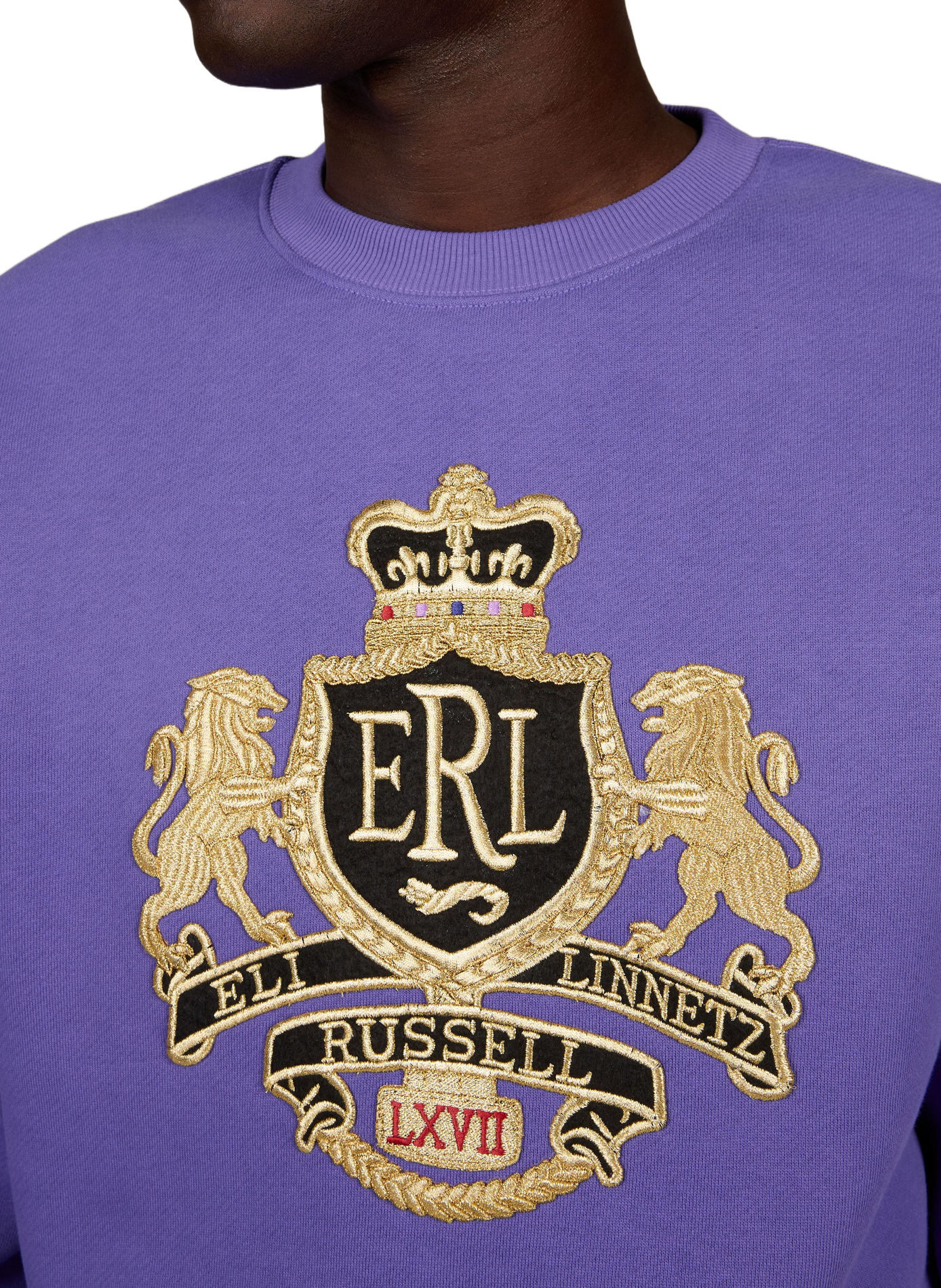Oversized cotton Crest sweatshirt ERL Purple