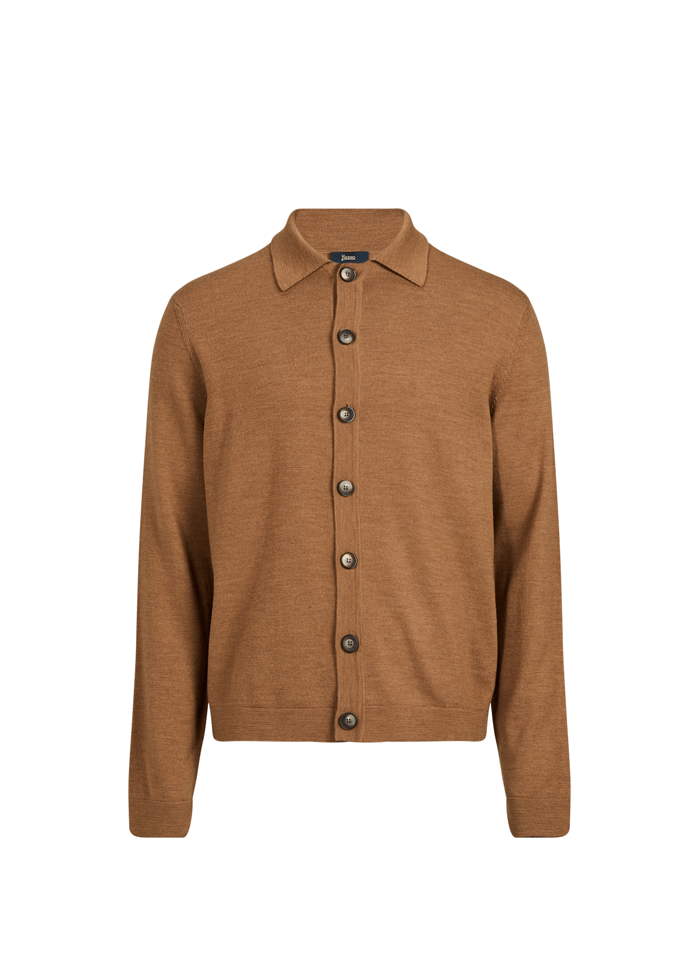 Straight wool button-up cardigan HERNO Brown