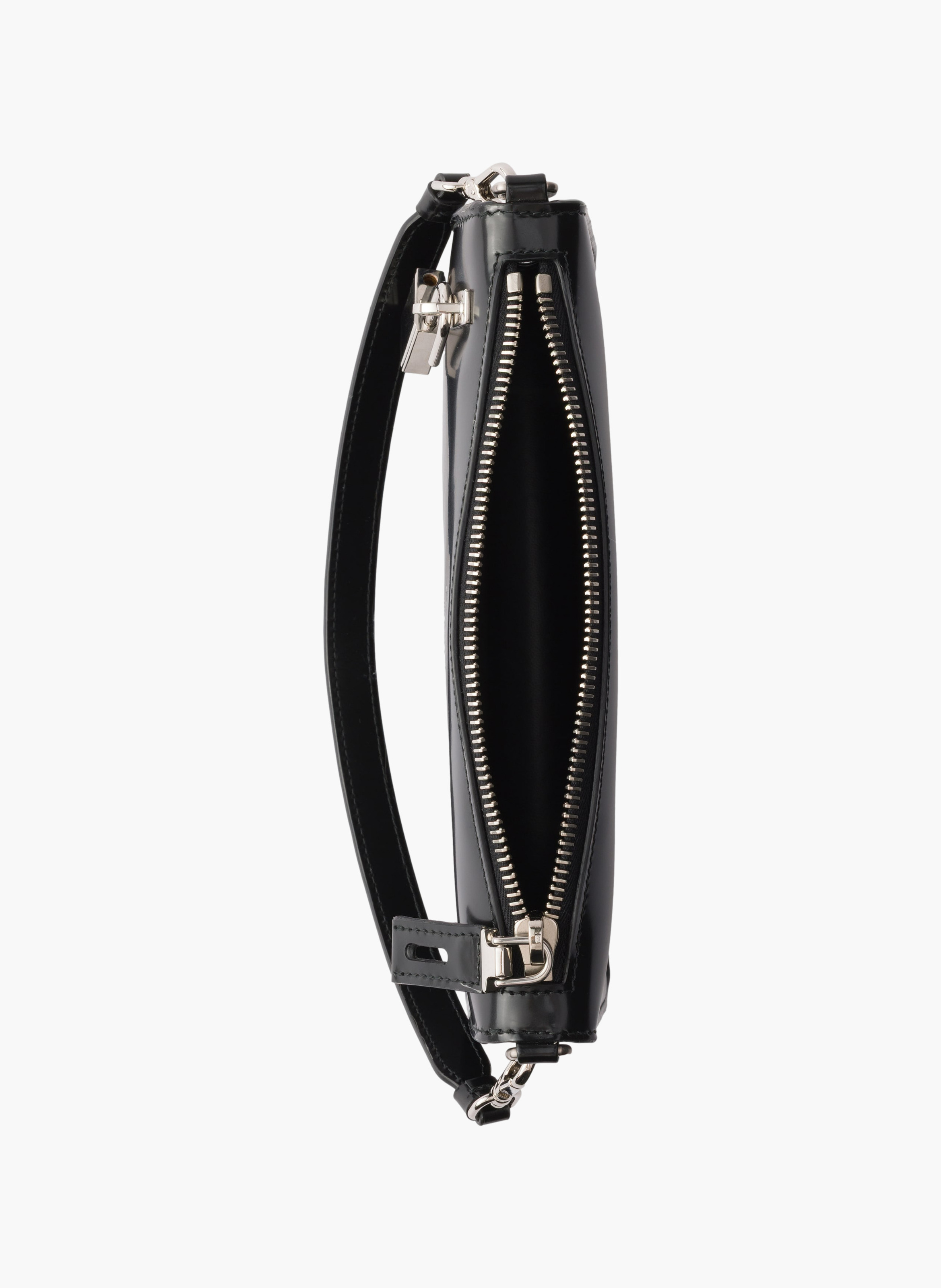 Mini pochette en cuir brossé PRADA Noir
