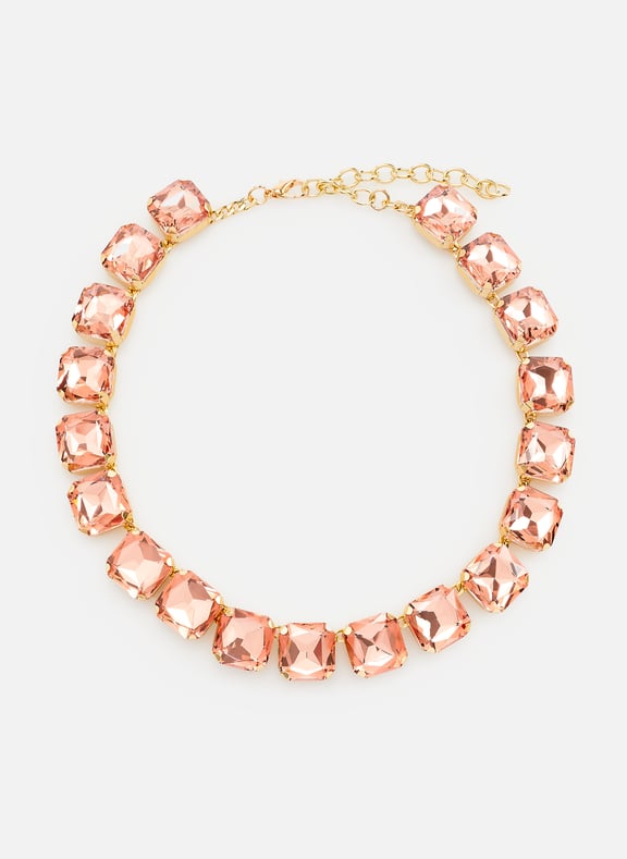 Collier avec cristaux Rose by AU PRINTEMPS PARIS AU PRINTEMPS PARIS Collier avec cristaux Rose