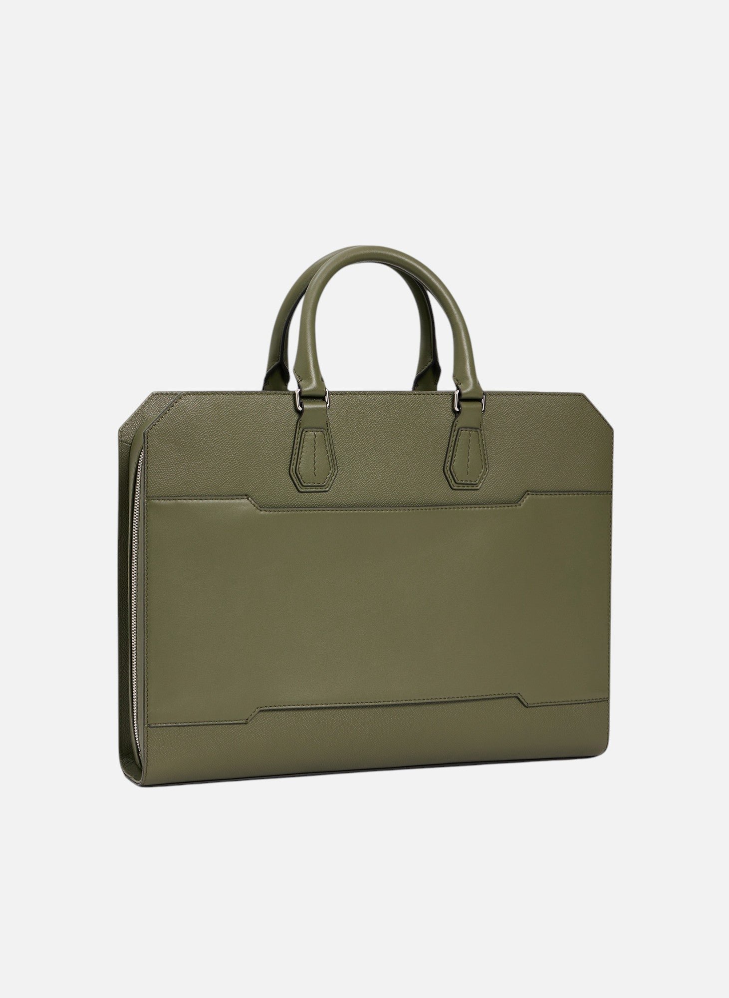 Porte documents 15" gaston en cuir grain croisé LE TANNEUR Vert