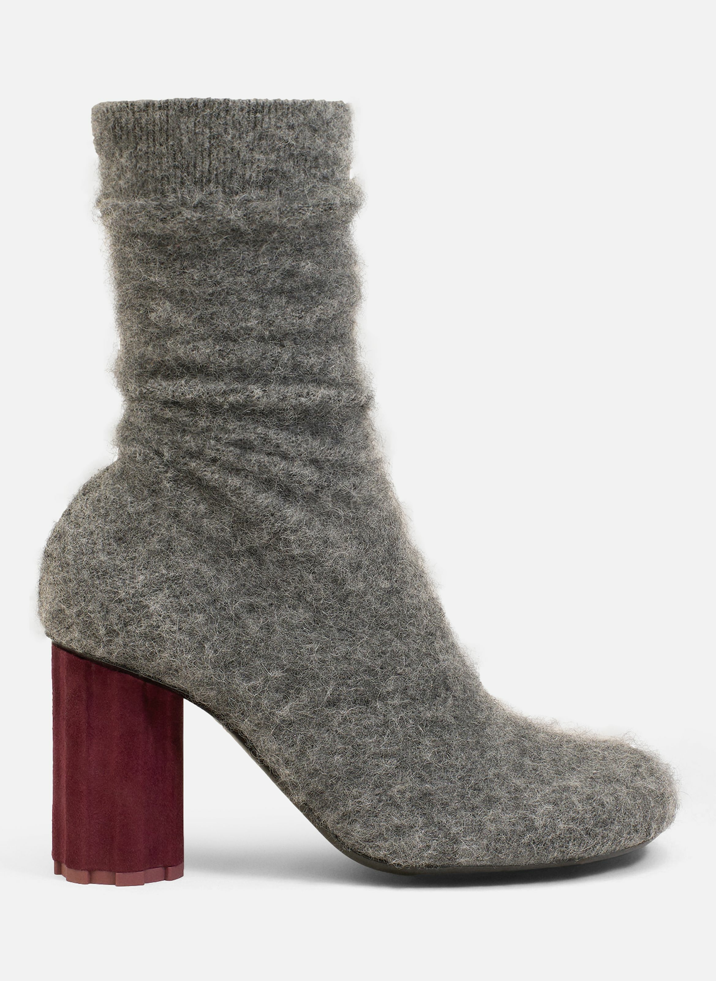 Bottines piano en maille de mohair GrisAMI PARIS