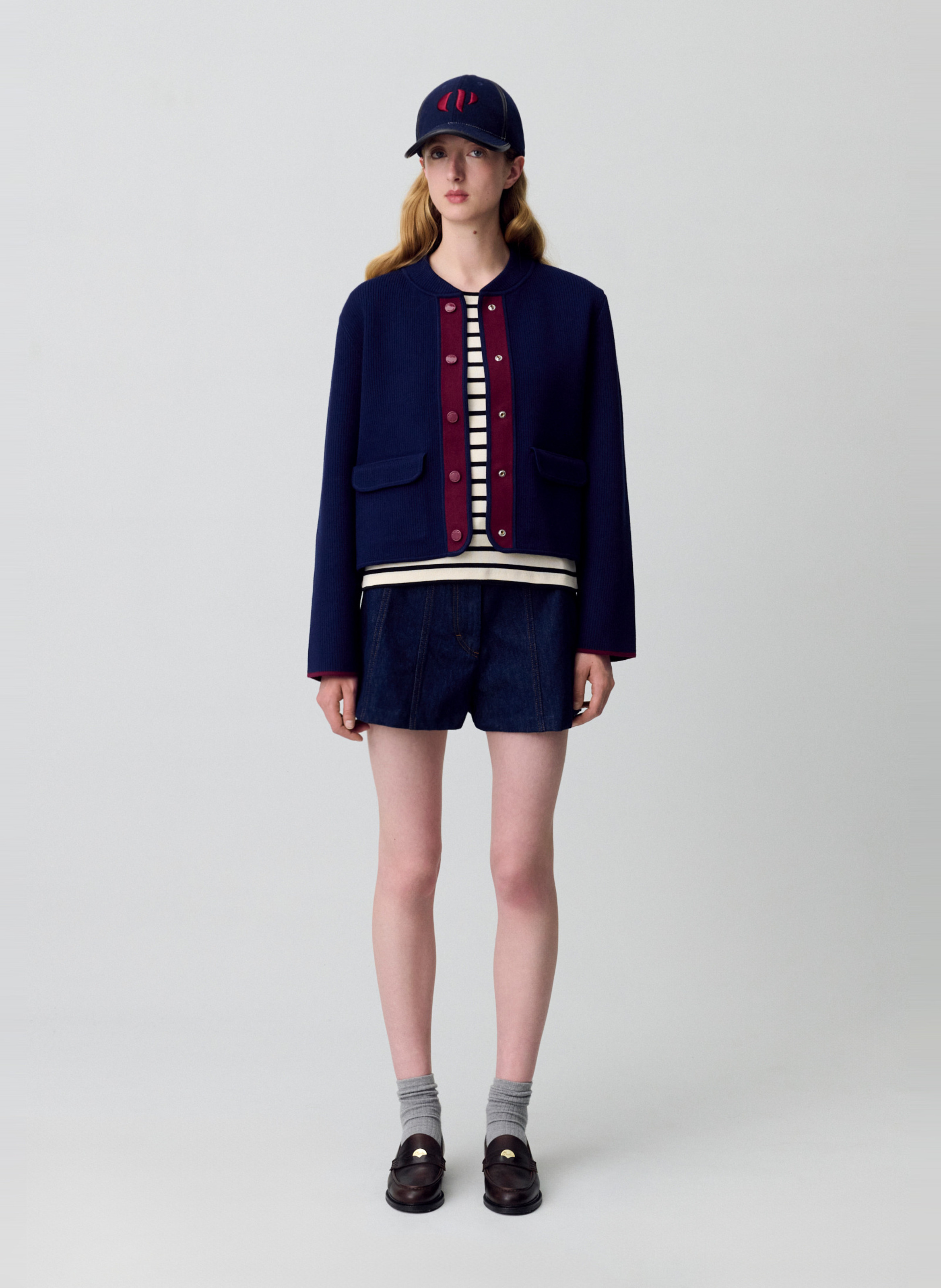Cardigan col teddy bicolore CLAUDIE PIERLOT Multicolore