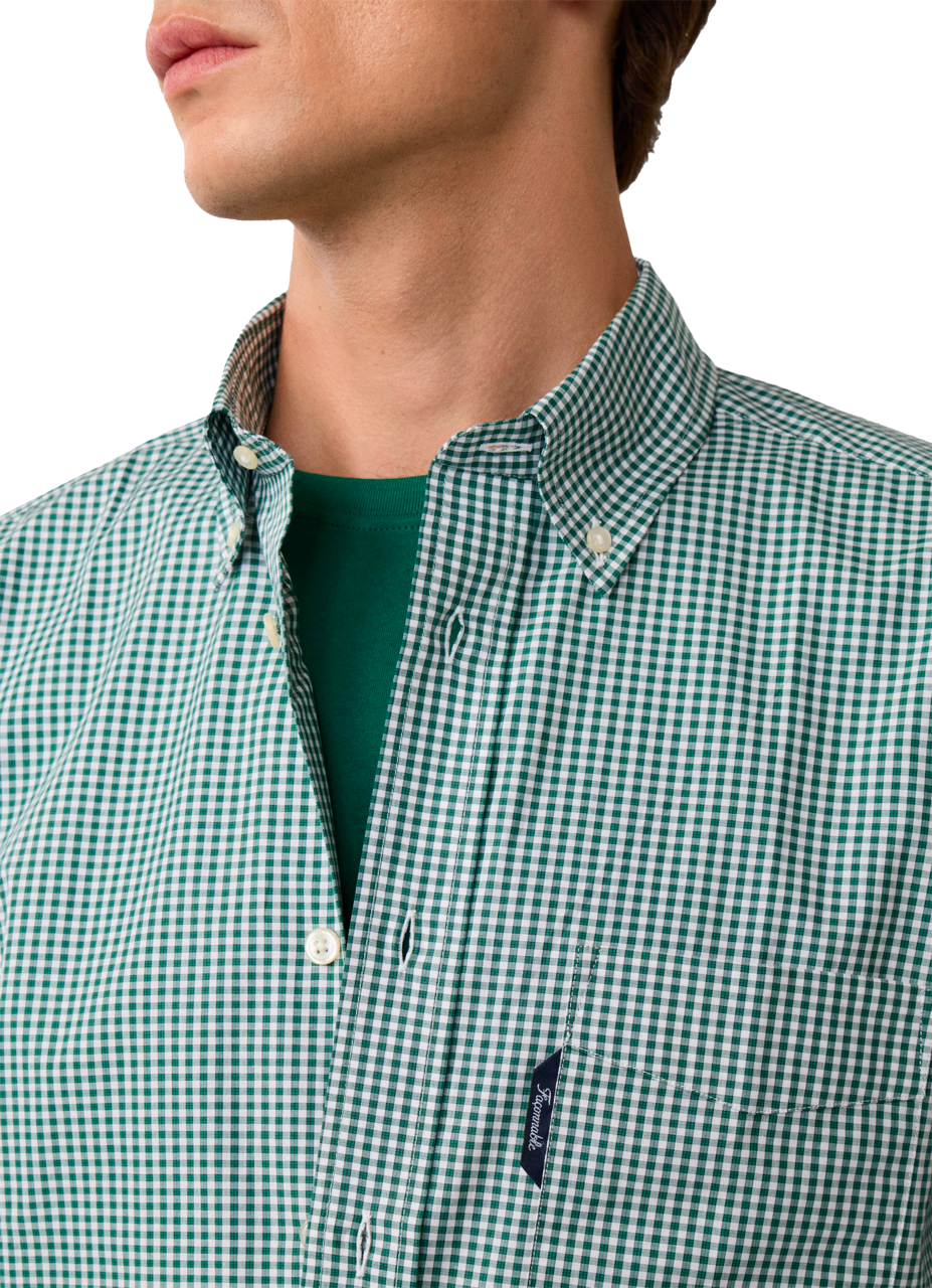 Chemise à carreaux vichy en popeline de coton FACONNABLE Vert