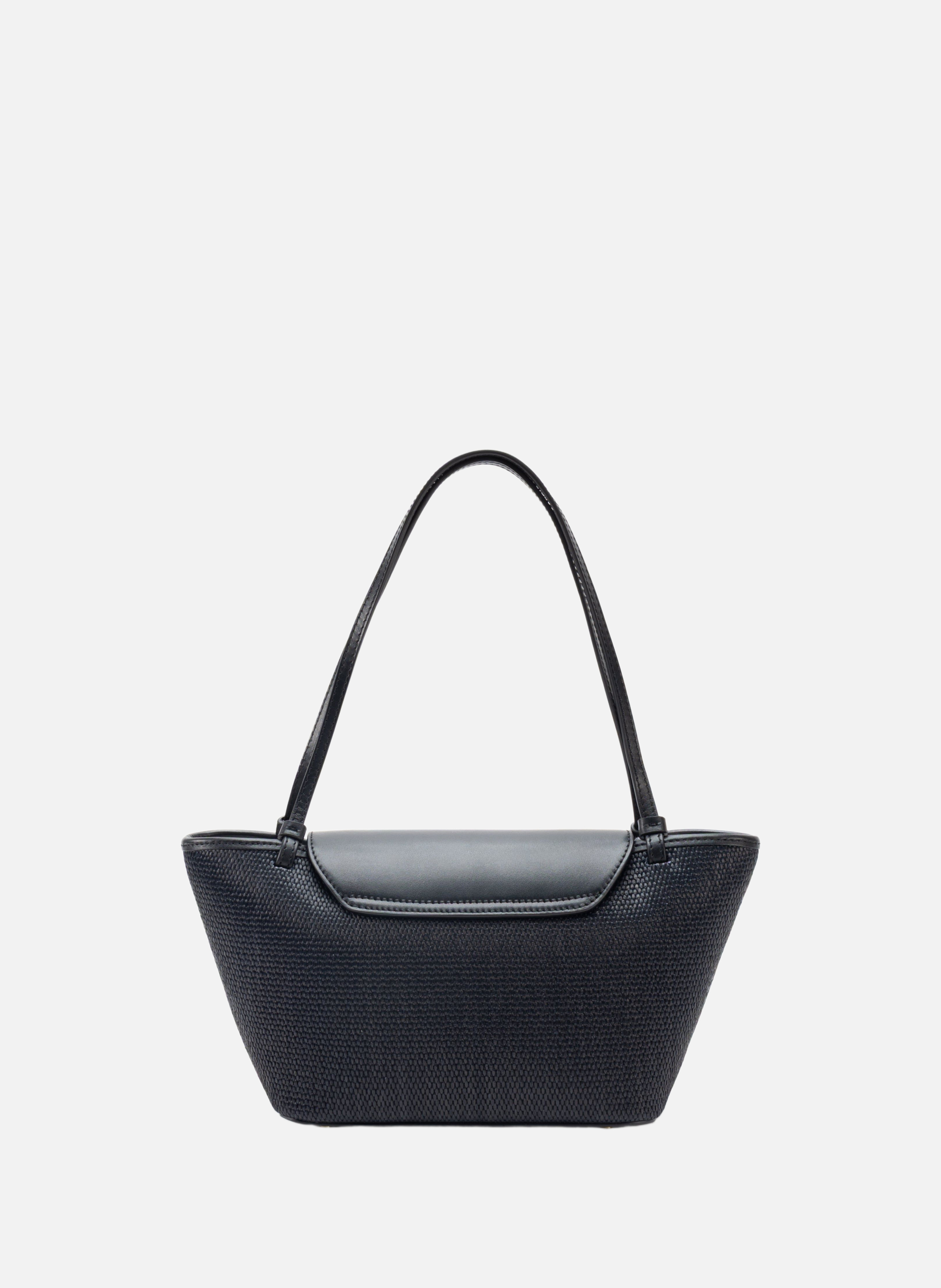 Sac cabas courrier en raphia ELLEME Noir