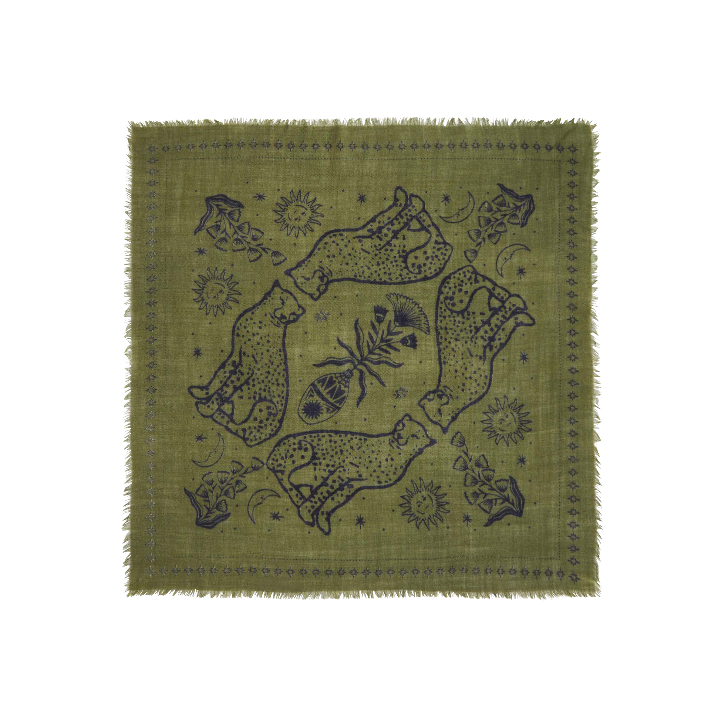 BILLYBELT Petit foulard en laine sasha Kaki