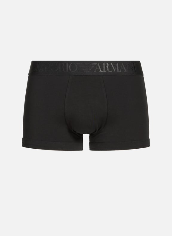 Solid color cotton blend boxer shorts Black by EMPORIO ARMANI EMPORIO ARMANI Solid color cotton blend boxer shorts Black