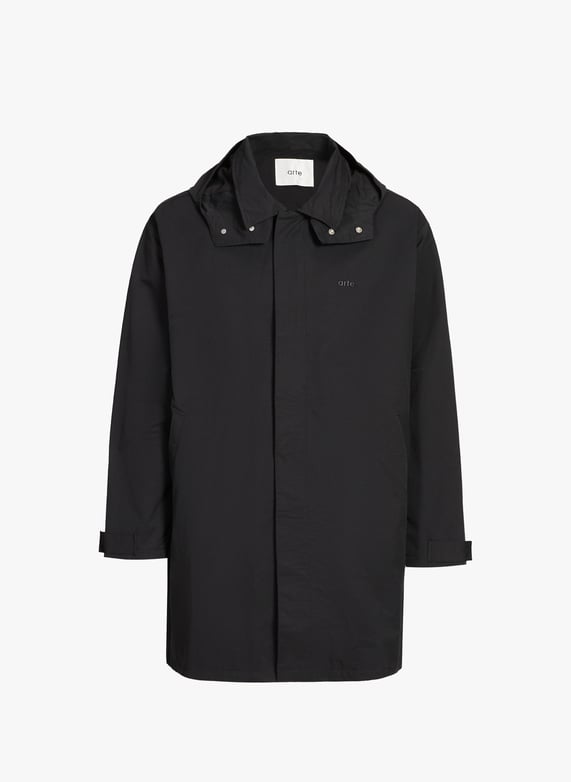 Oversized cotton hooded jacket | Black by ARTE ANTWERP Oversized cotton hooded jacket Black