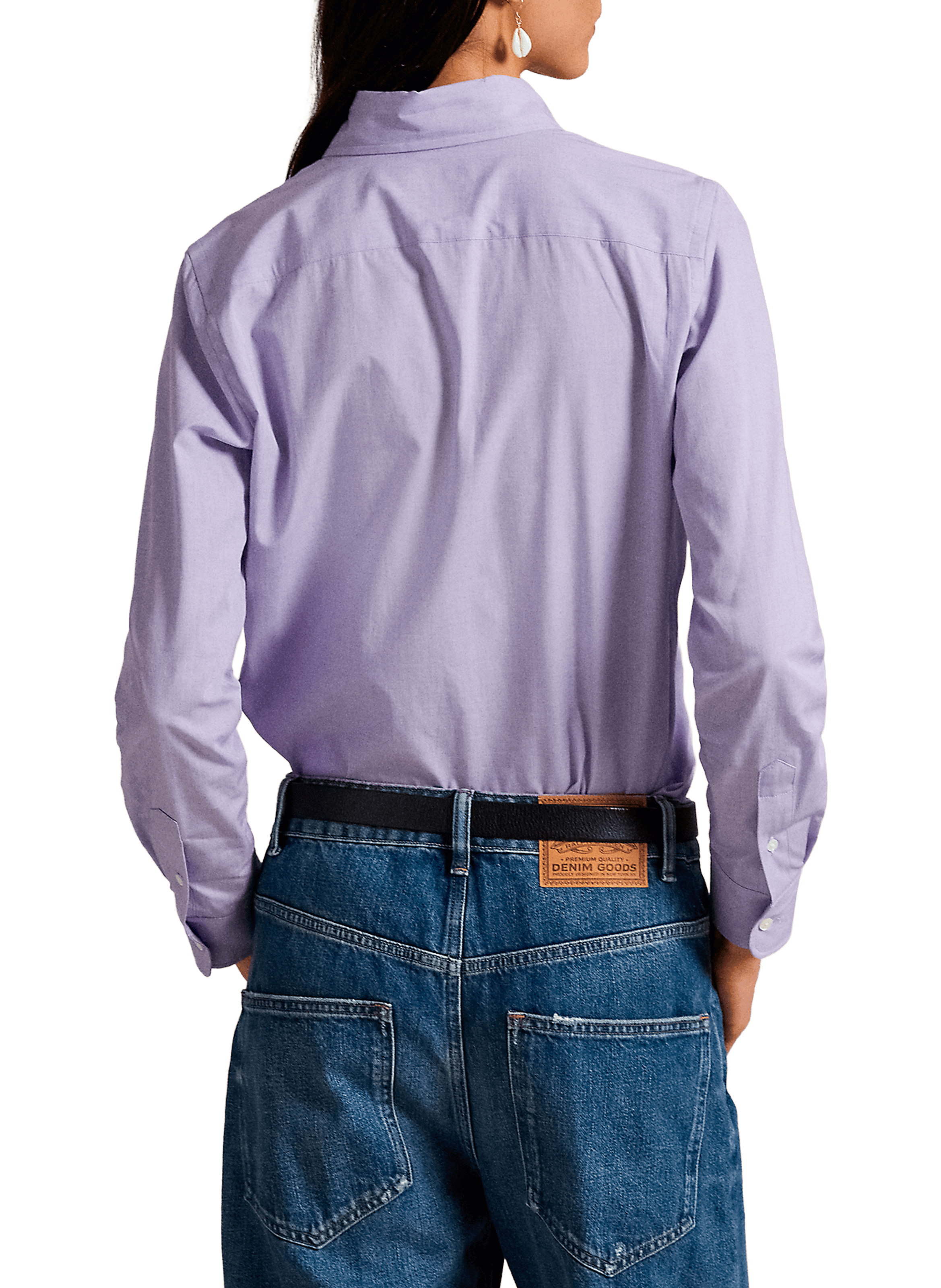 Chemise col américain en coton mélangé POLO RALPH LAUREN Violet