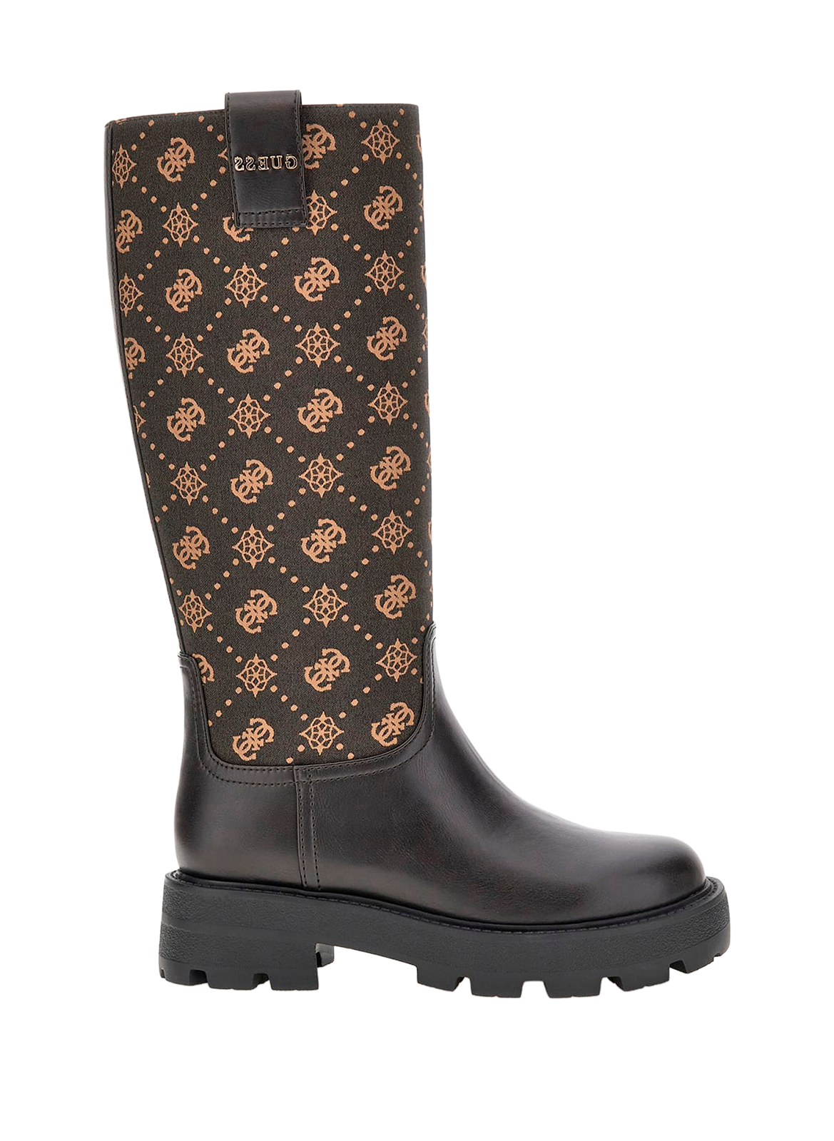 GUESS Bottes hautes à logo Brown