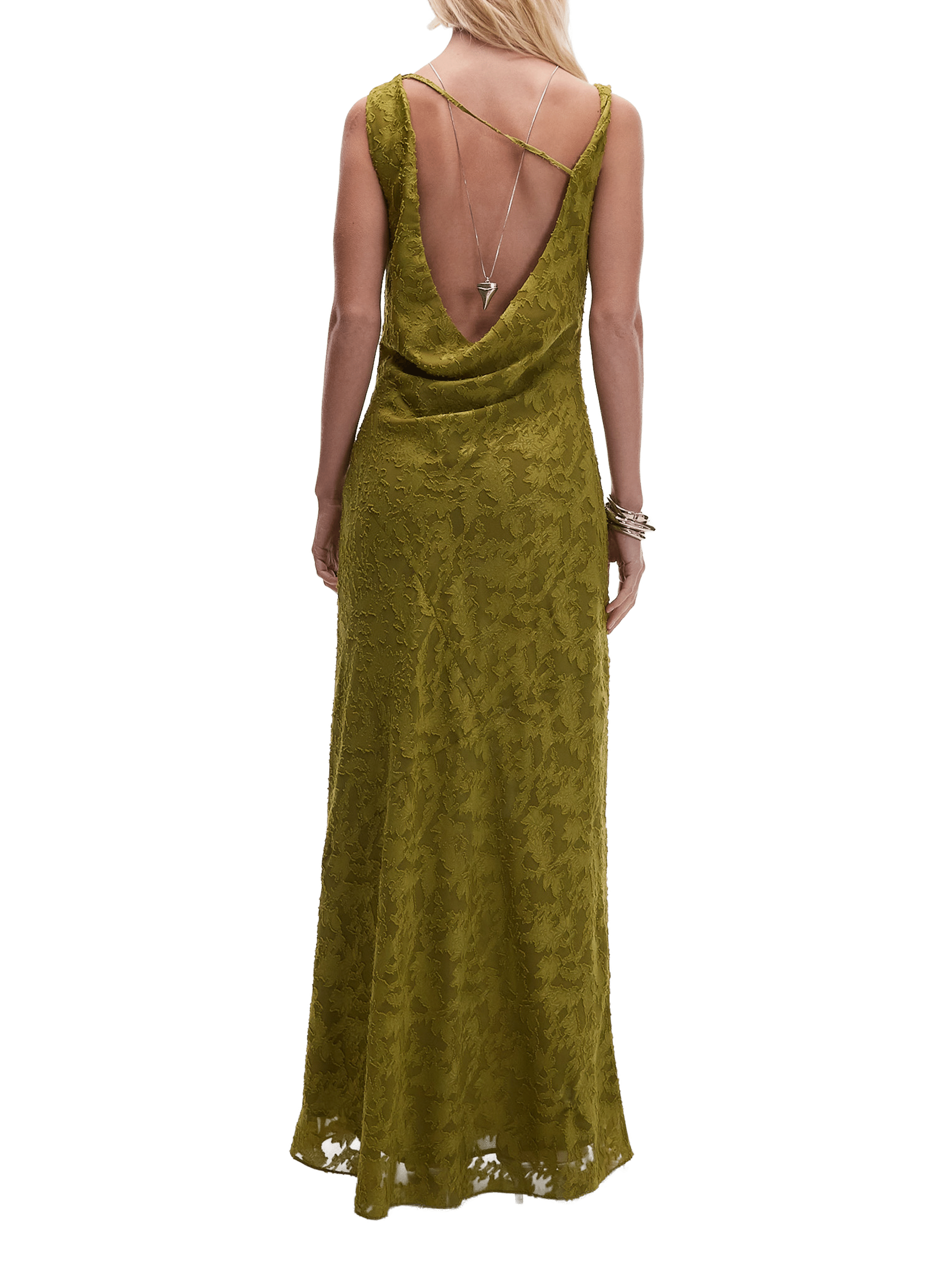 Round neck midi dress TOPSHOP Green