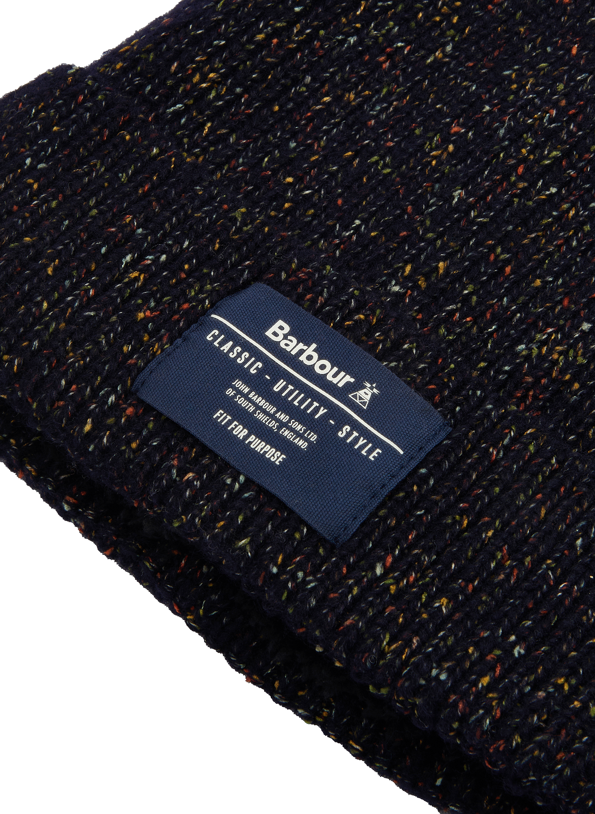  Bonnet en maille côtelé classique BARBOUR Bleu