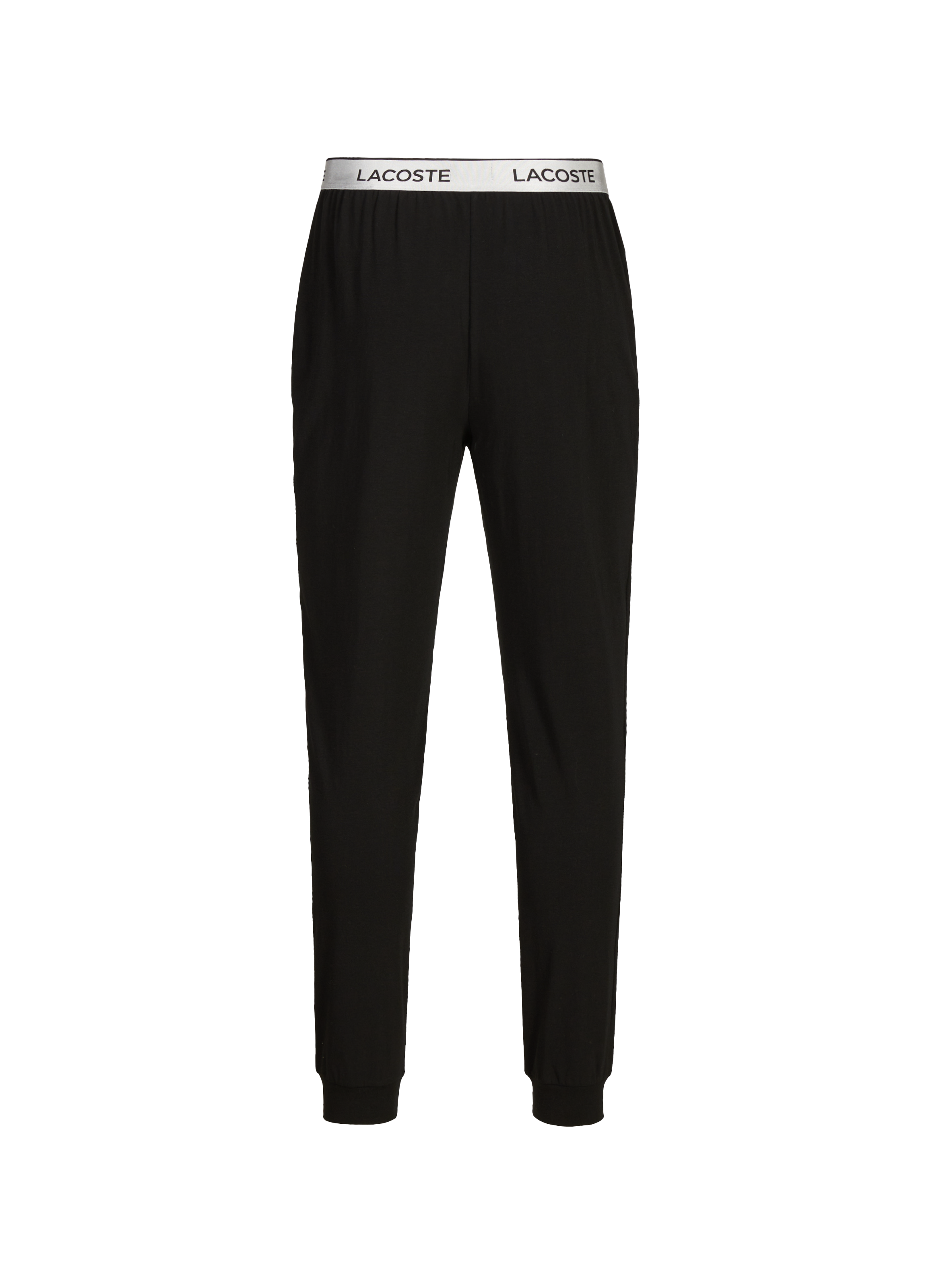 Long cotton blend pajama set LACOSTE Black