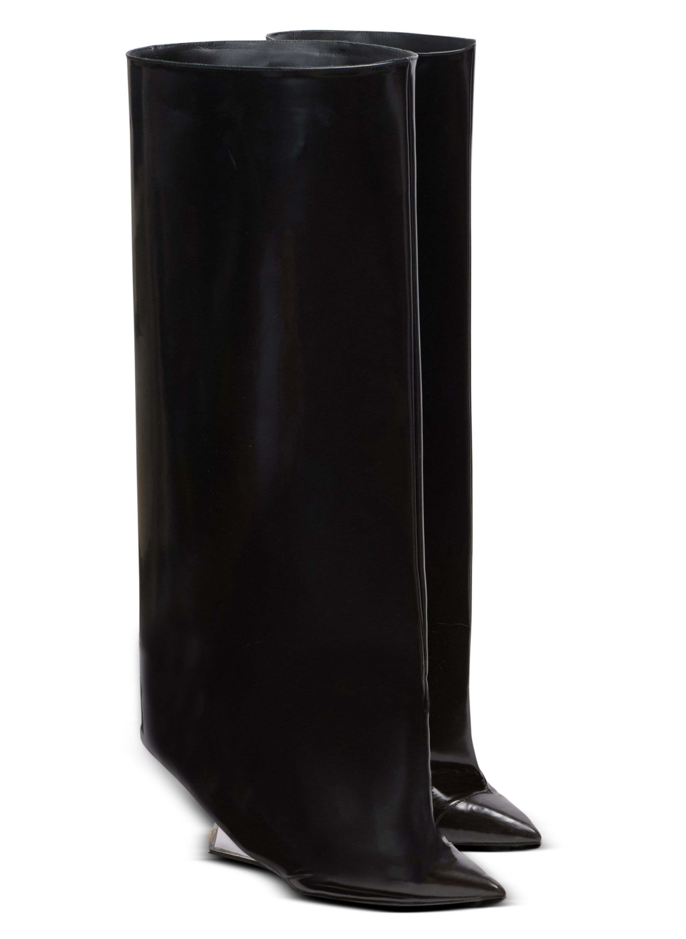 Bottes wedge en cuir de veau BALMAIN Noir