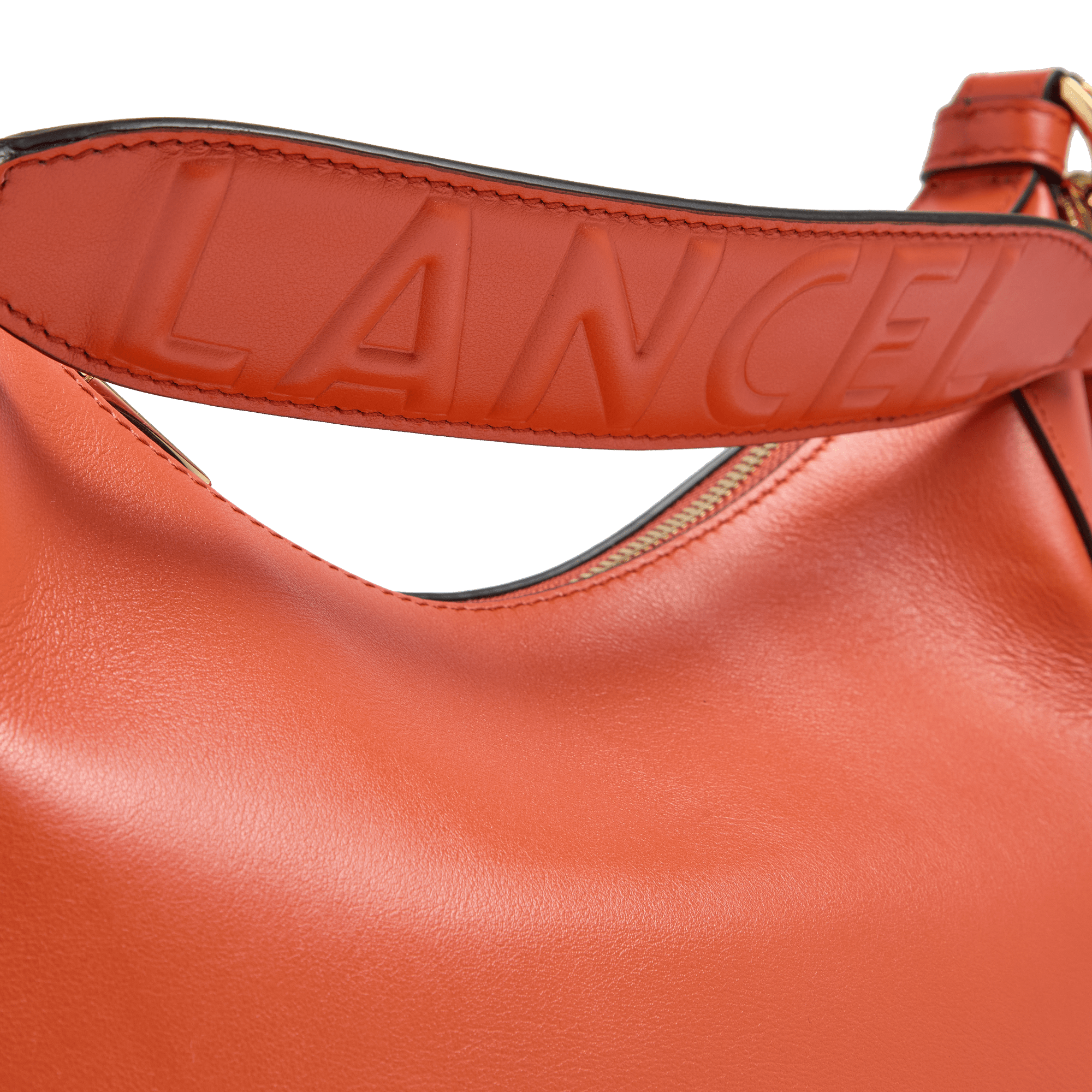 Sac hobo zippé s origami de lancel en cuir LANCEL Orange
