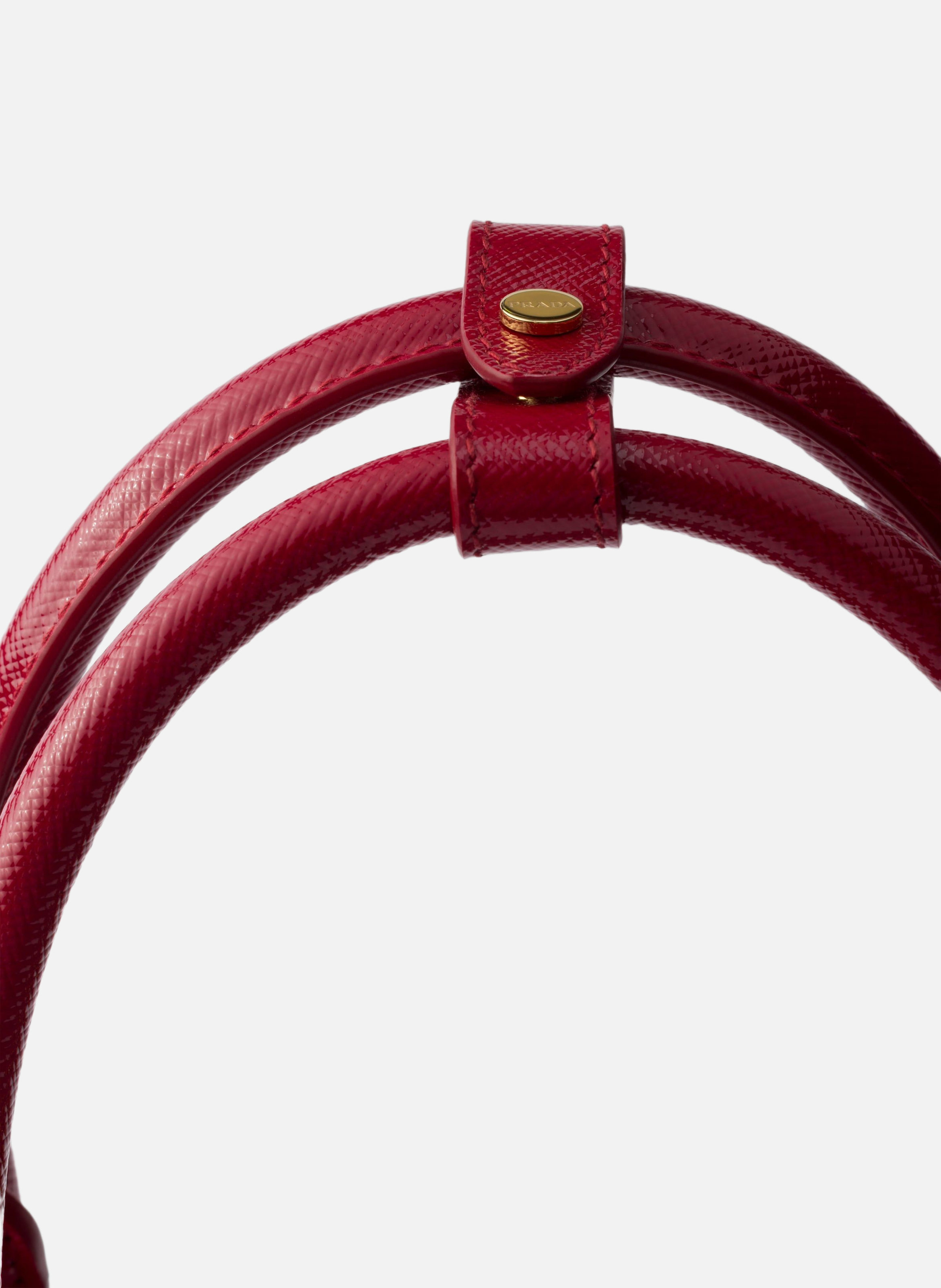 Petit sac prada galleria en cuir saffiano verni PRADA Rouge