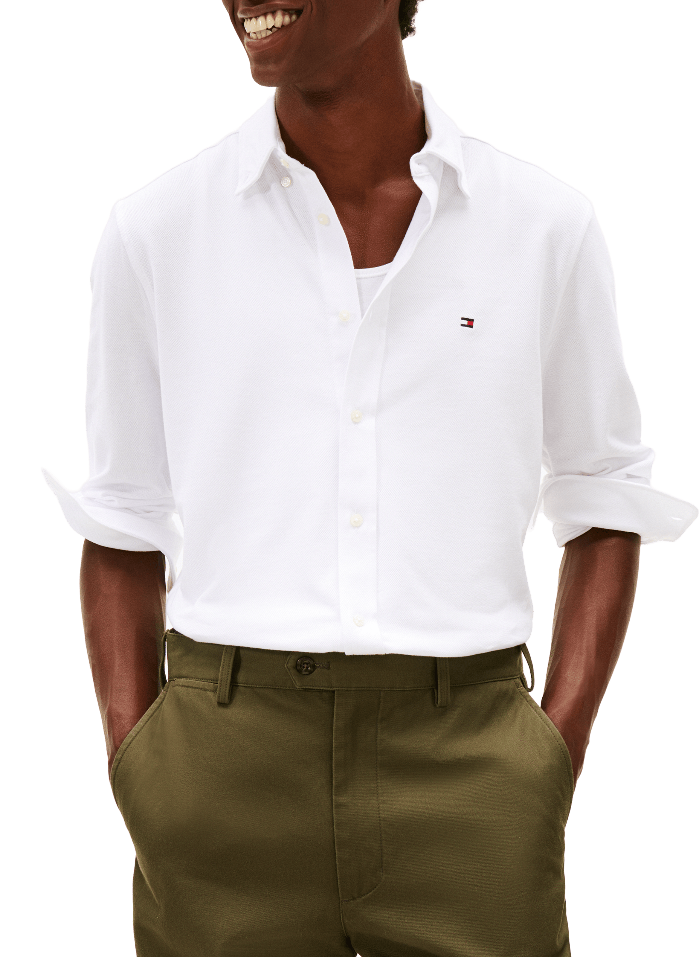Cotton jersey shirt with logo TOMMY HILFIGER White
