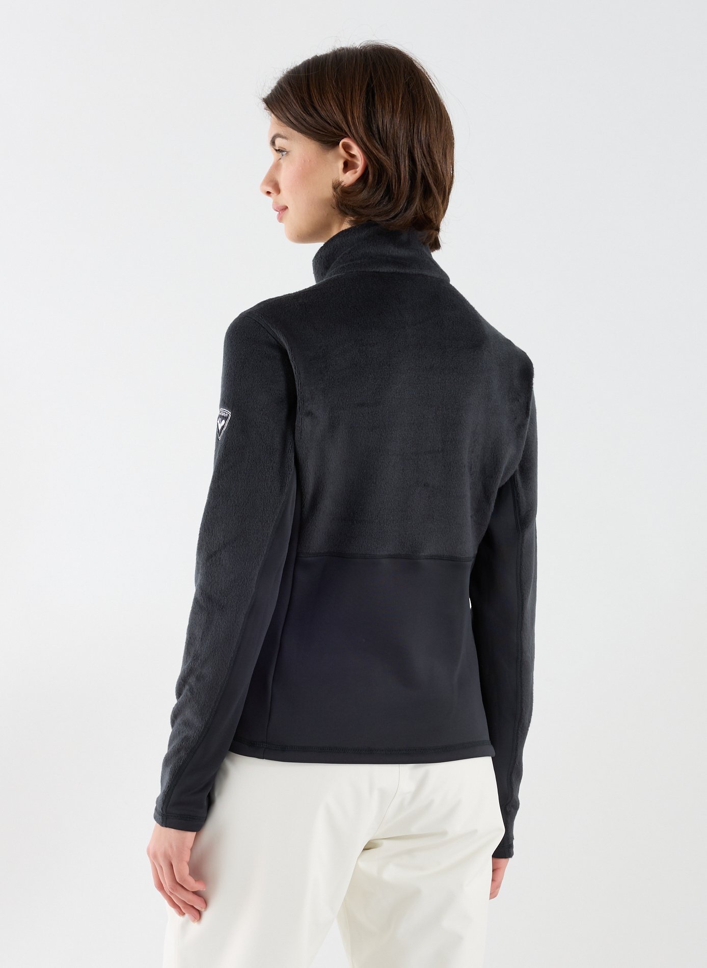 Pull col montant en polaire à demi zip  ROSSIGNOL Noir