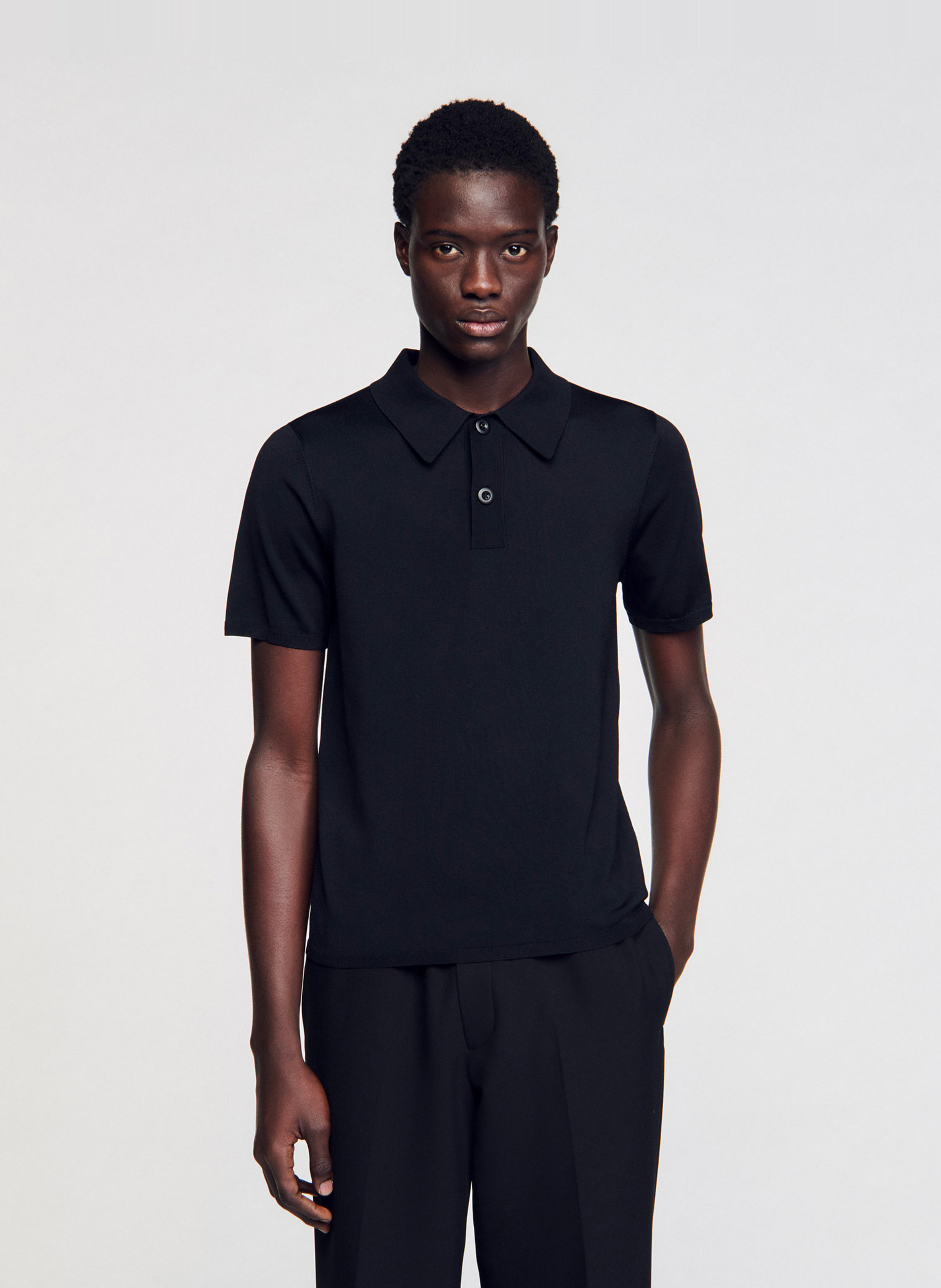 Polo regular fit SANDRO Noir