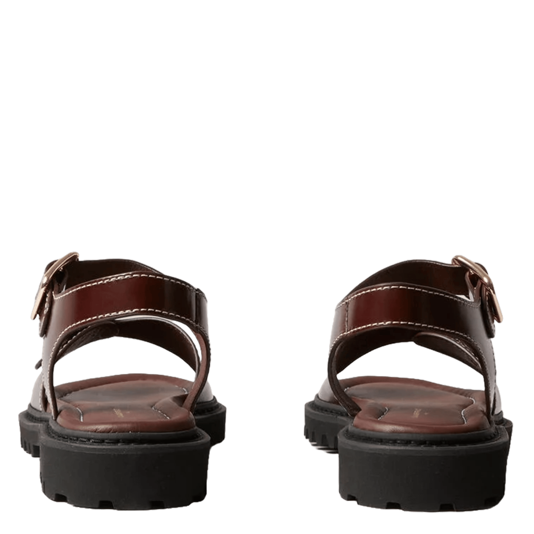 Sandales plate en cuir CLAUDIE PIERLOT Marron