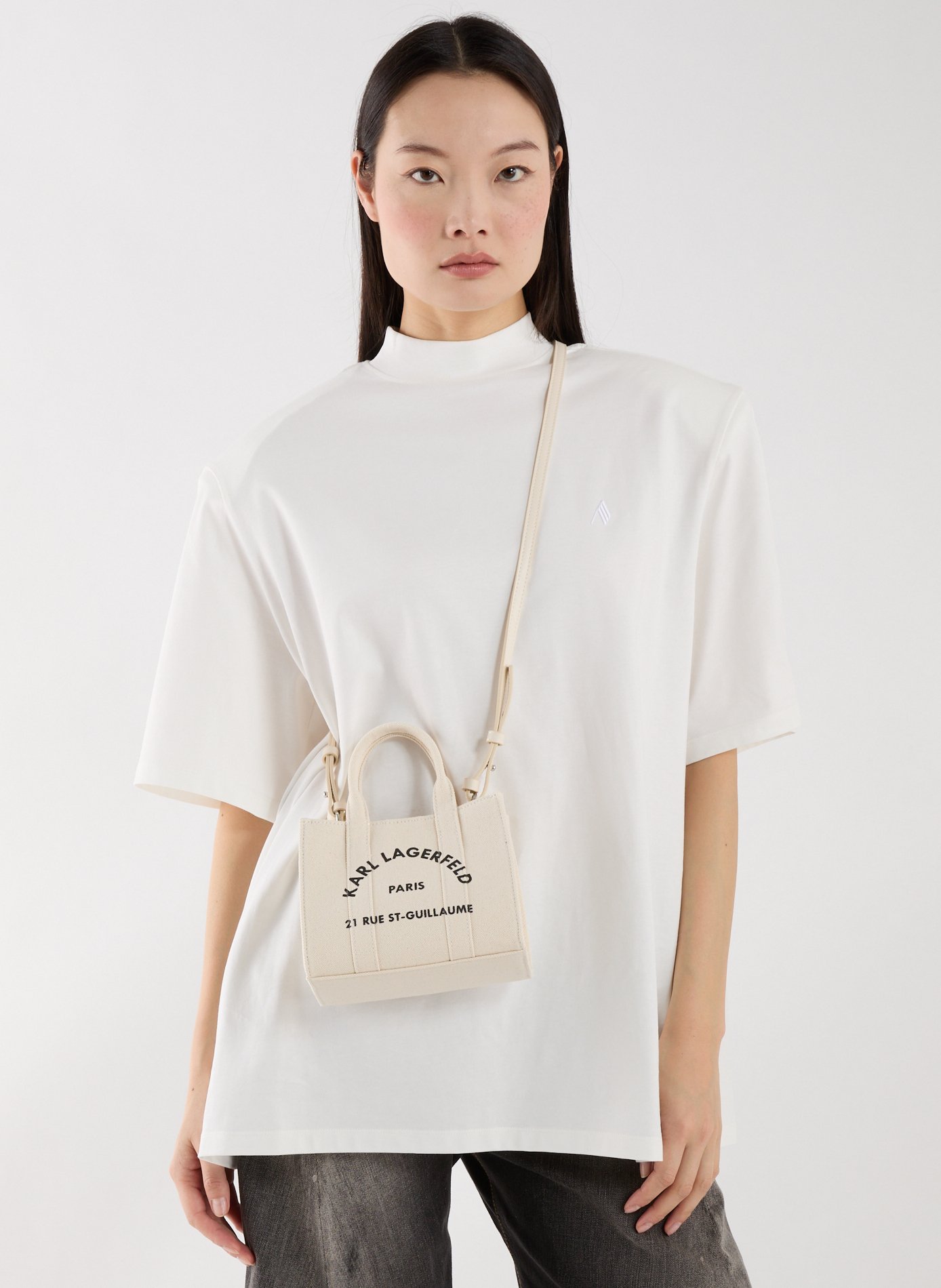 Cotton handbag KARL LAGERFELD Beige