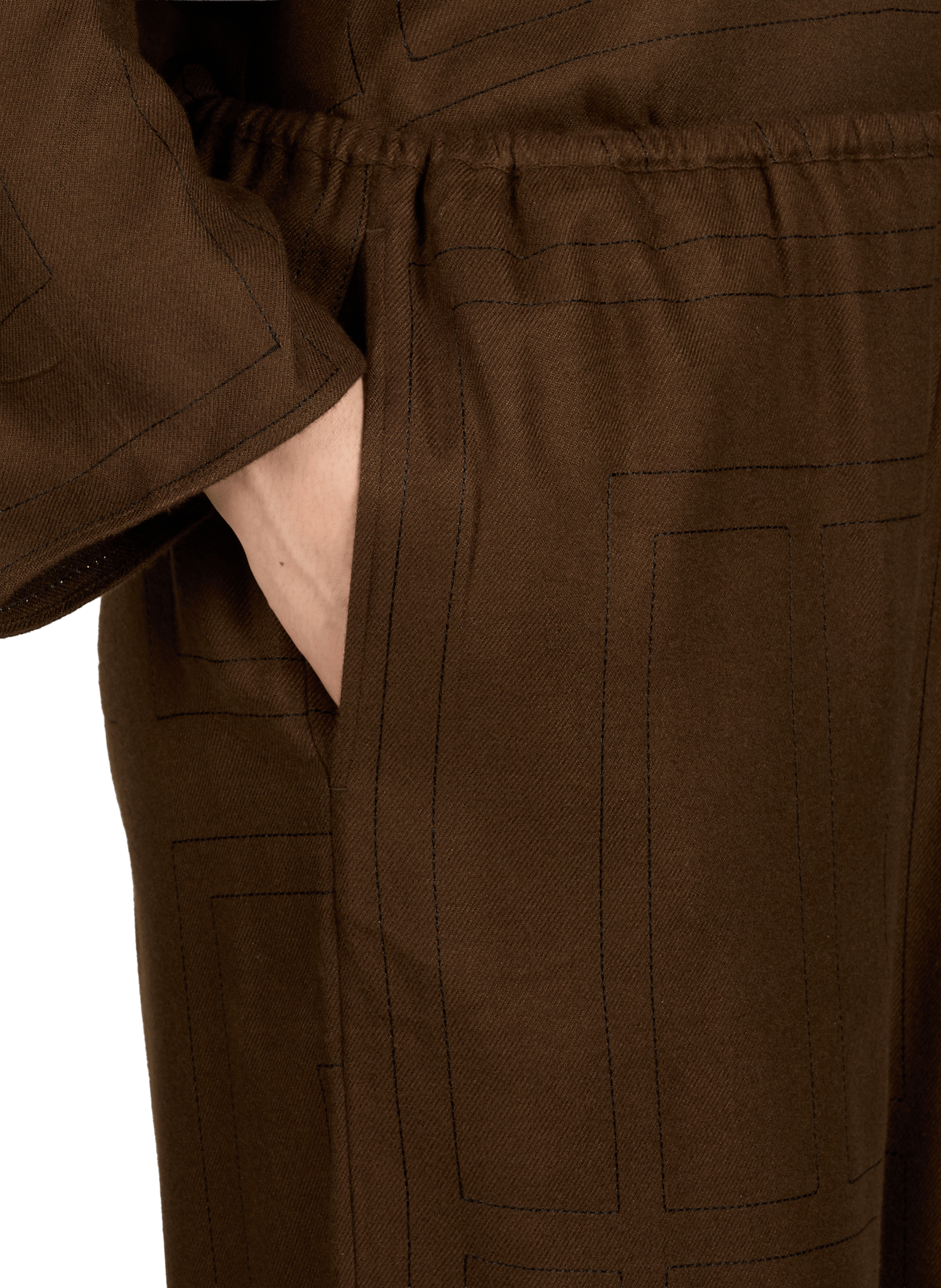 Straight pants with pattern TOTEME Brown