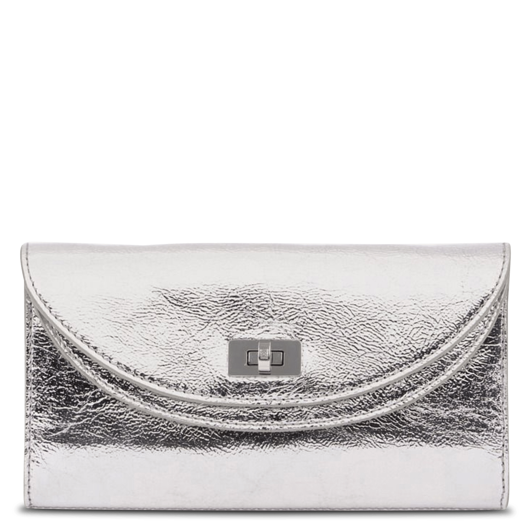 Sac bandoulière en cuir brillant SANDRO Argent